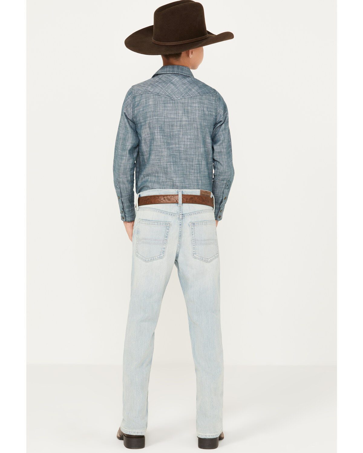 Cody James Boys' Light Wash Pioneer Slim Stretch Bootcut Jeans