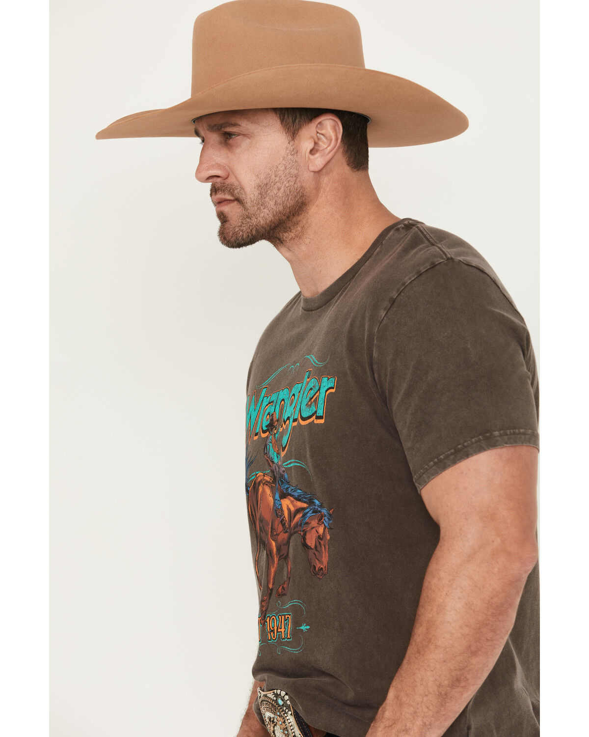 Wrangler Men's Bucking Bronco Logo Short Sleeve Graphic T-Shirt