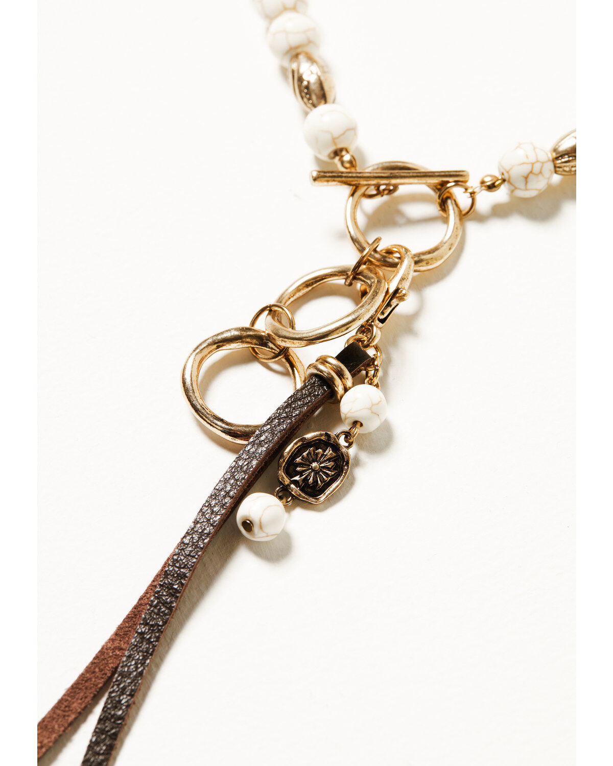 Shyanne Women's Summer Moon Antique Gold Beaded Tassel Necklace
