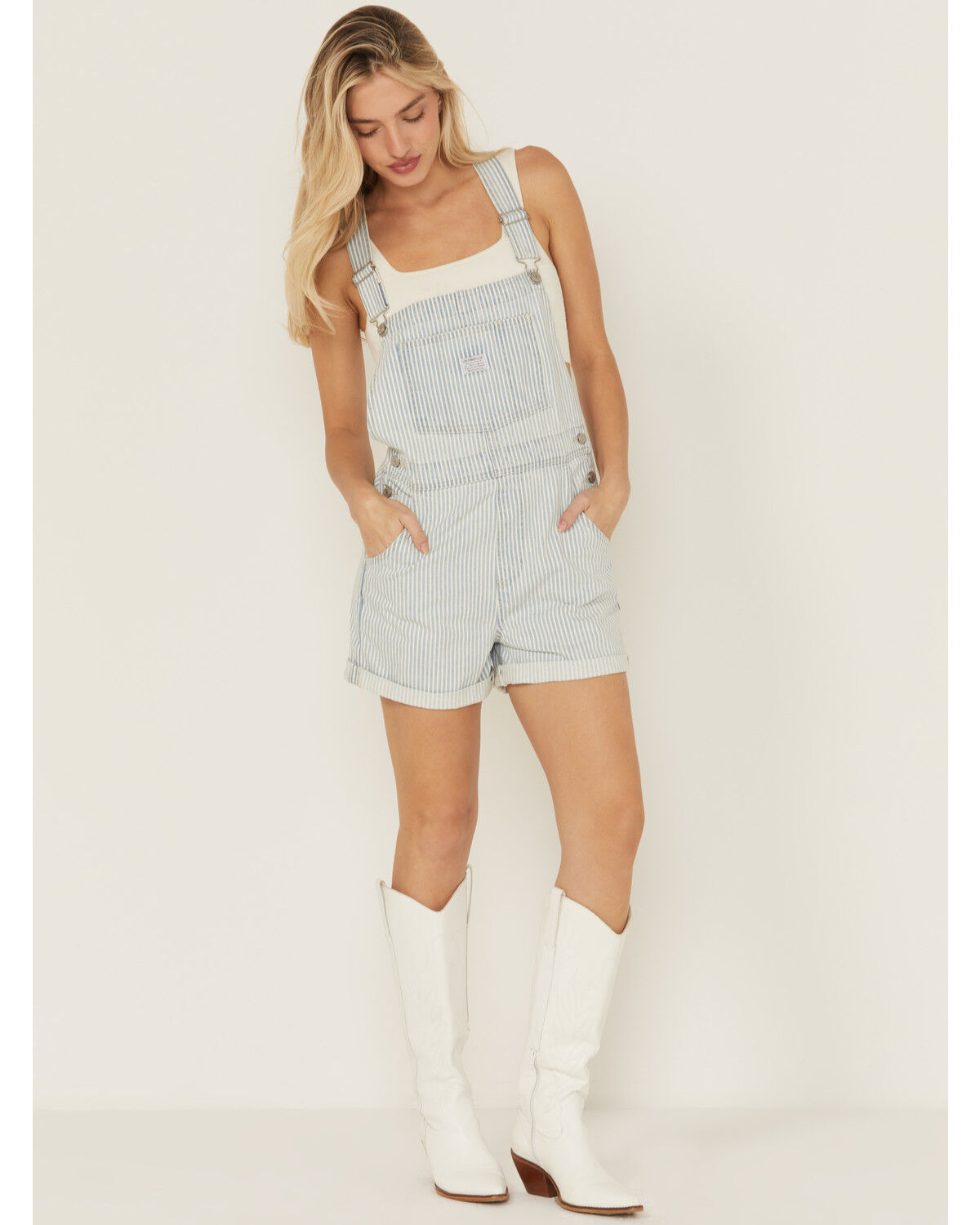 Levi's Women's Landy Women Striped Print Vintage Shortalls