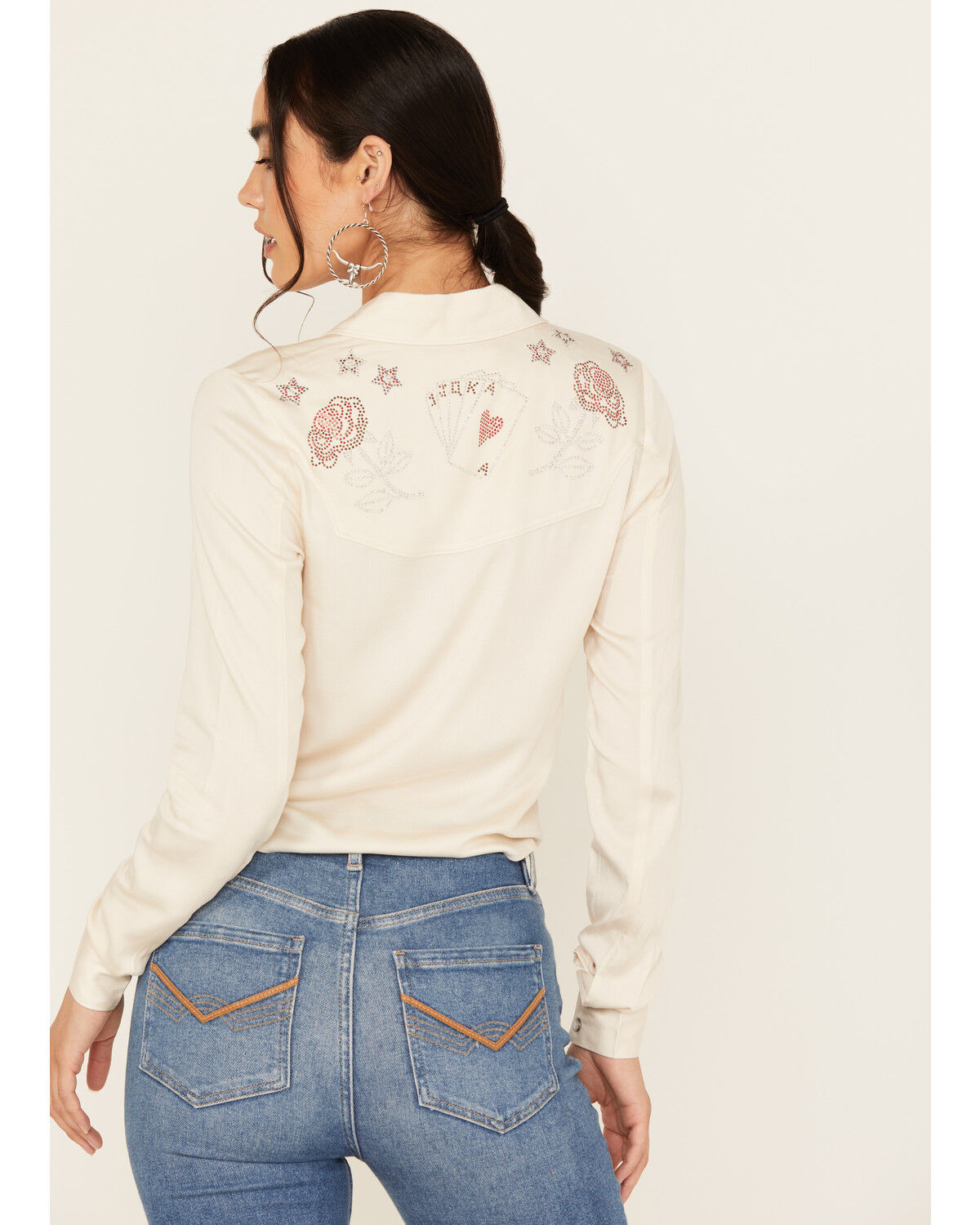 Idyllwind Women's Jessamin Embellished Long Sleeve Tie-Front Snap Western Shirt