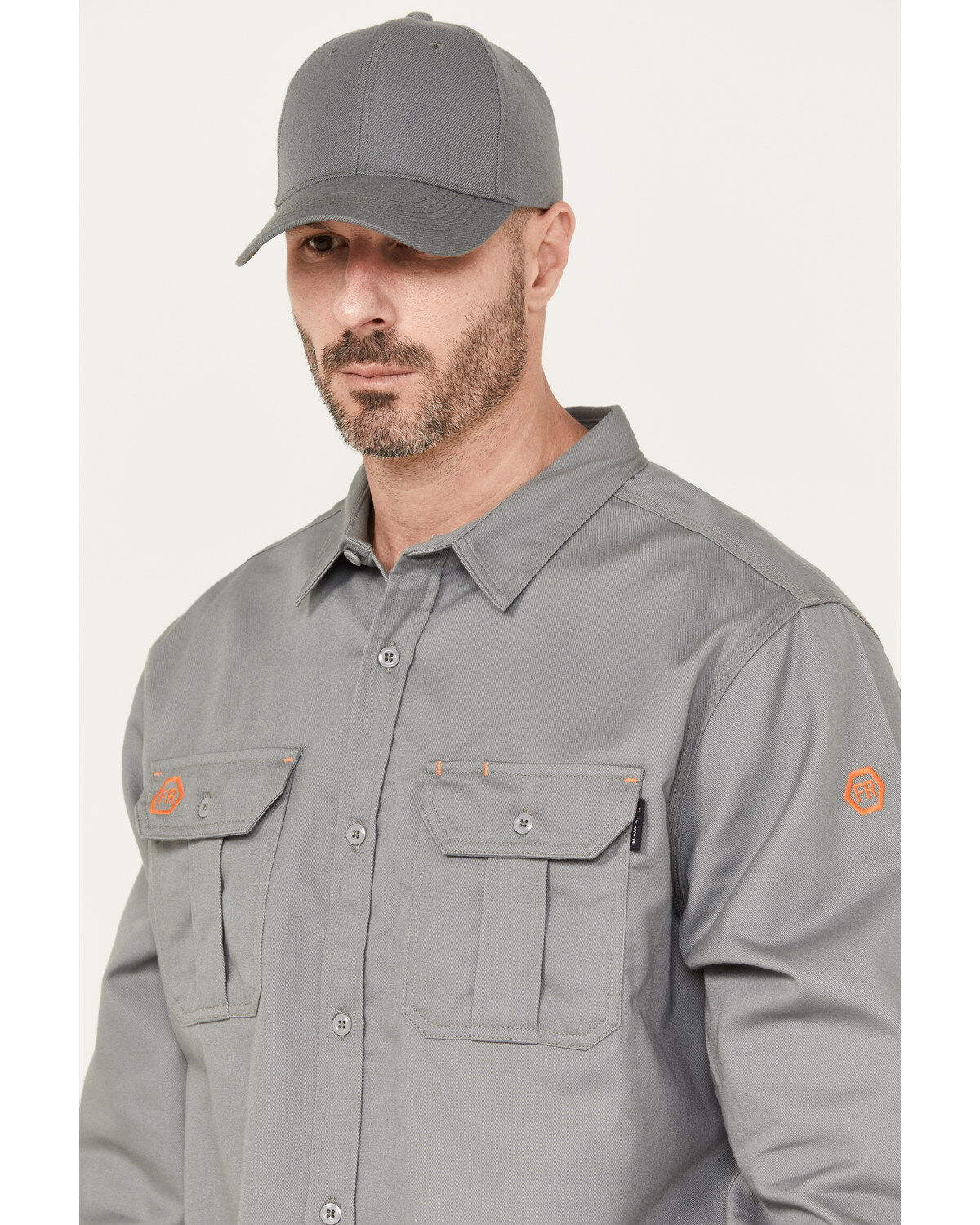 Hawx Men's FR Solid Long Sleeve Button-Down Woven Shirt