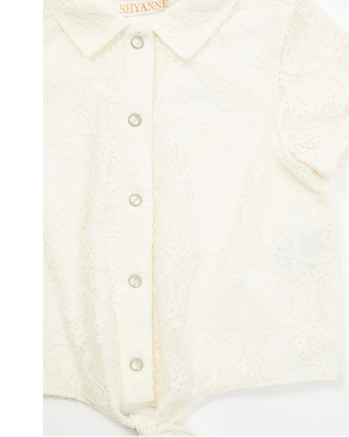 Shyanne Toddler Girls' Aspen Lace Button-Down Tie Front Top