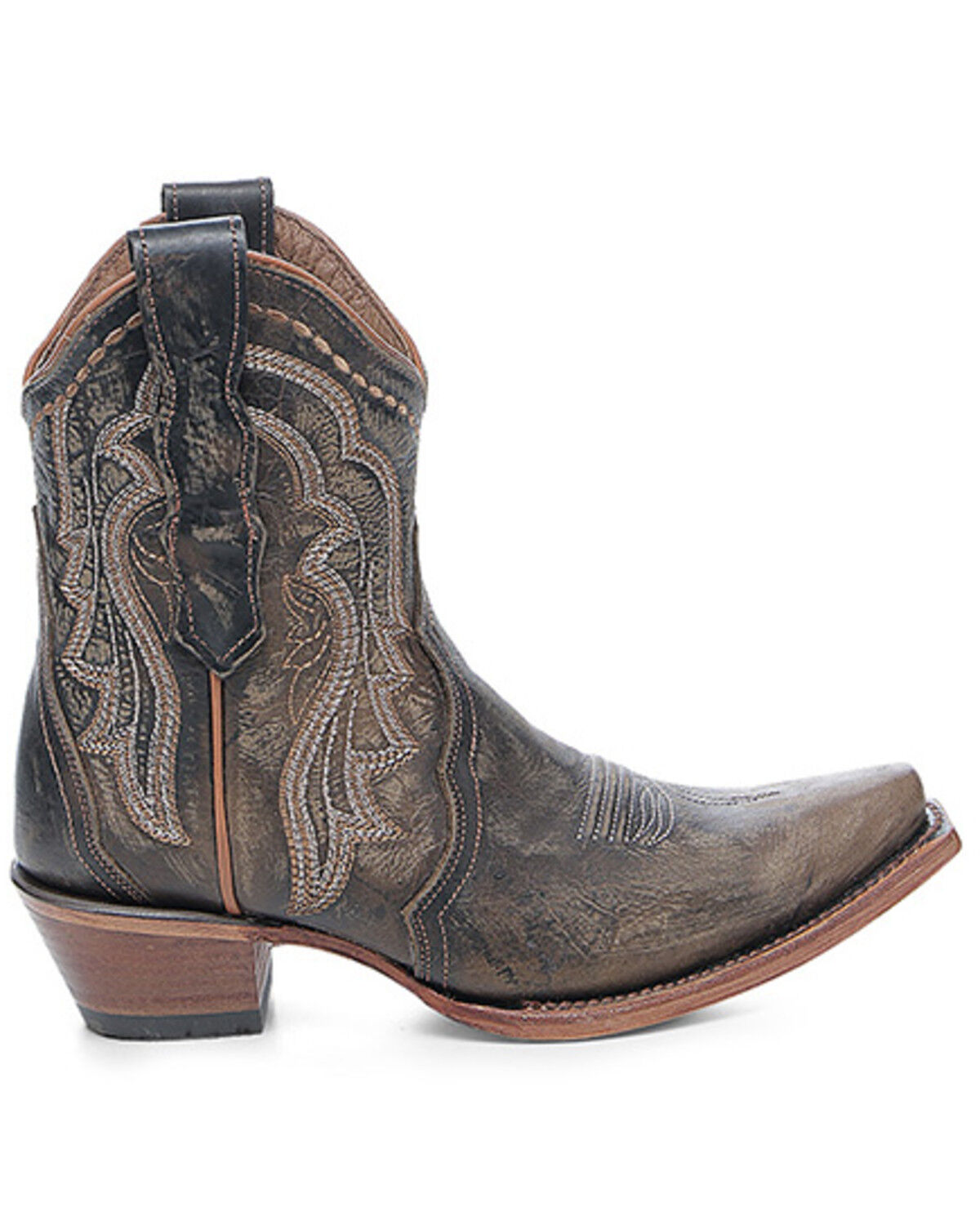Circle G Women's Embroidered Western Booties - Snip Toe