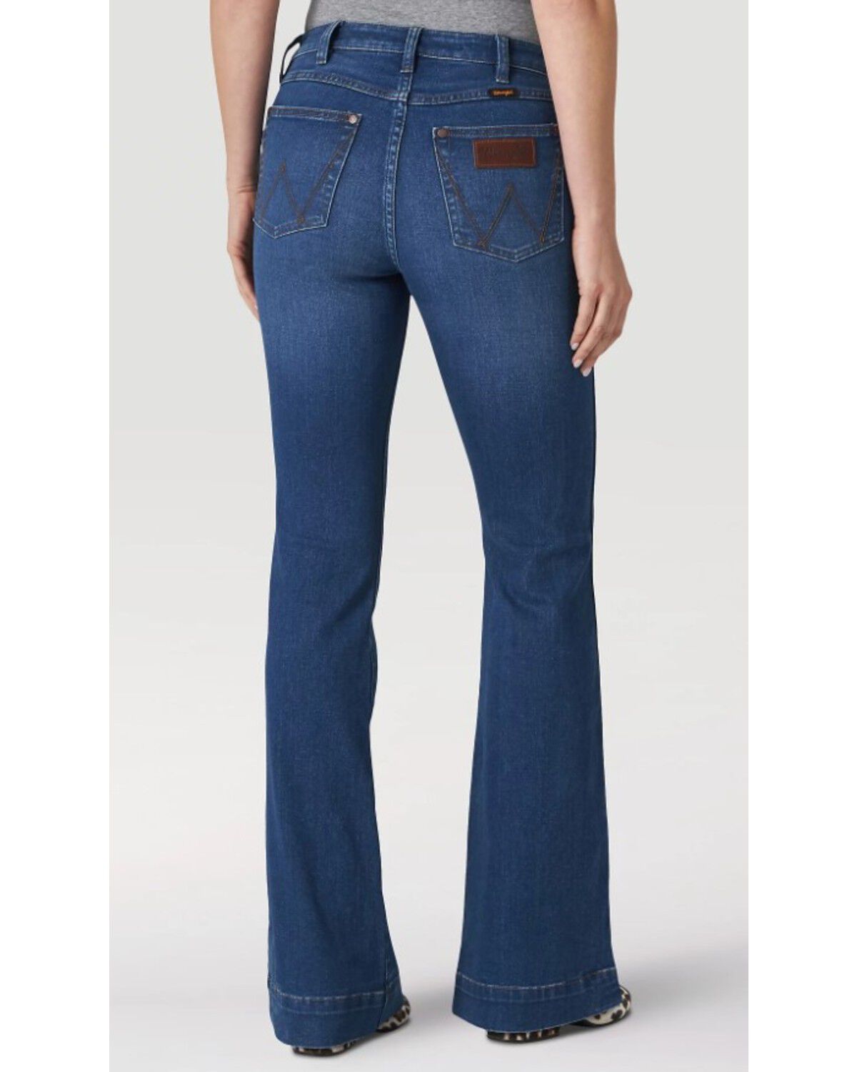Wrangler Retro Women's Bailey Medium Wash High Rise Trouser Stretch Denim Jeans