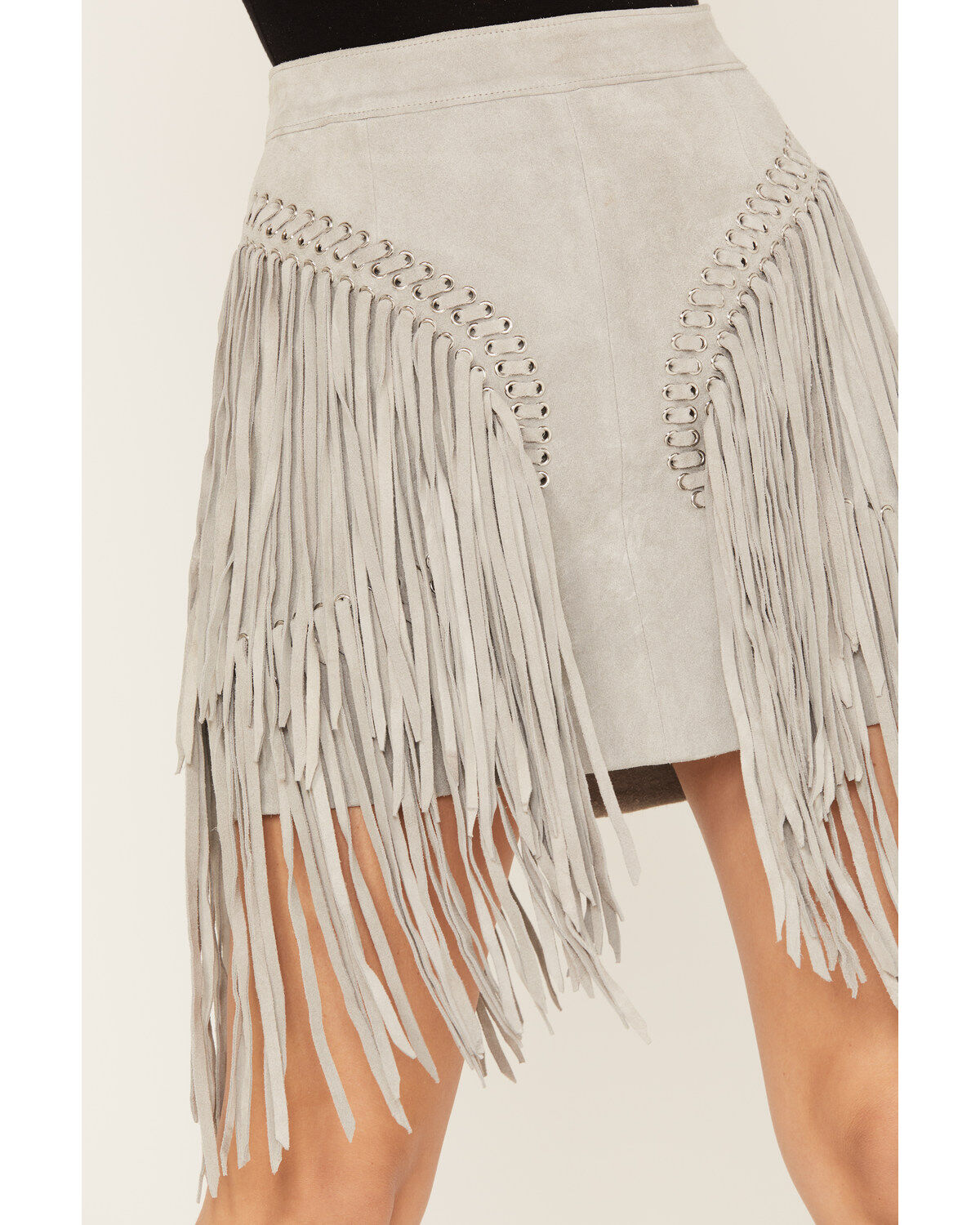 Wonderwest Women's Suede Fringe Mini Skirt