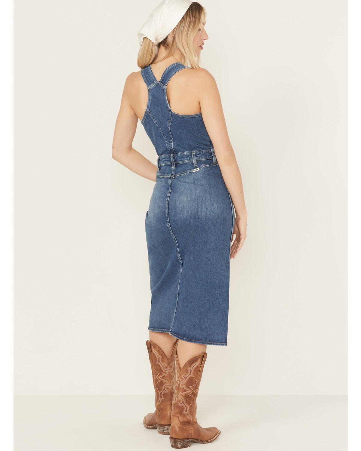 Wrangler Women's Racerback Button-Down Denim Midi Dress