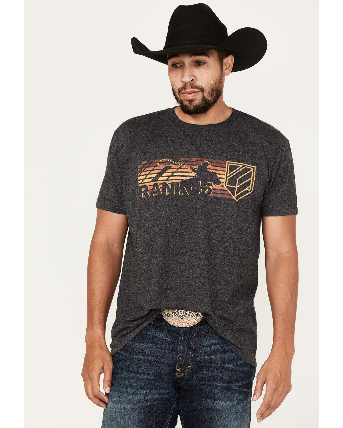RANK 45® Men's Sunset Roper Logo Graphic T-Shirt