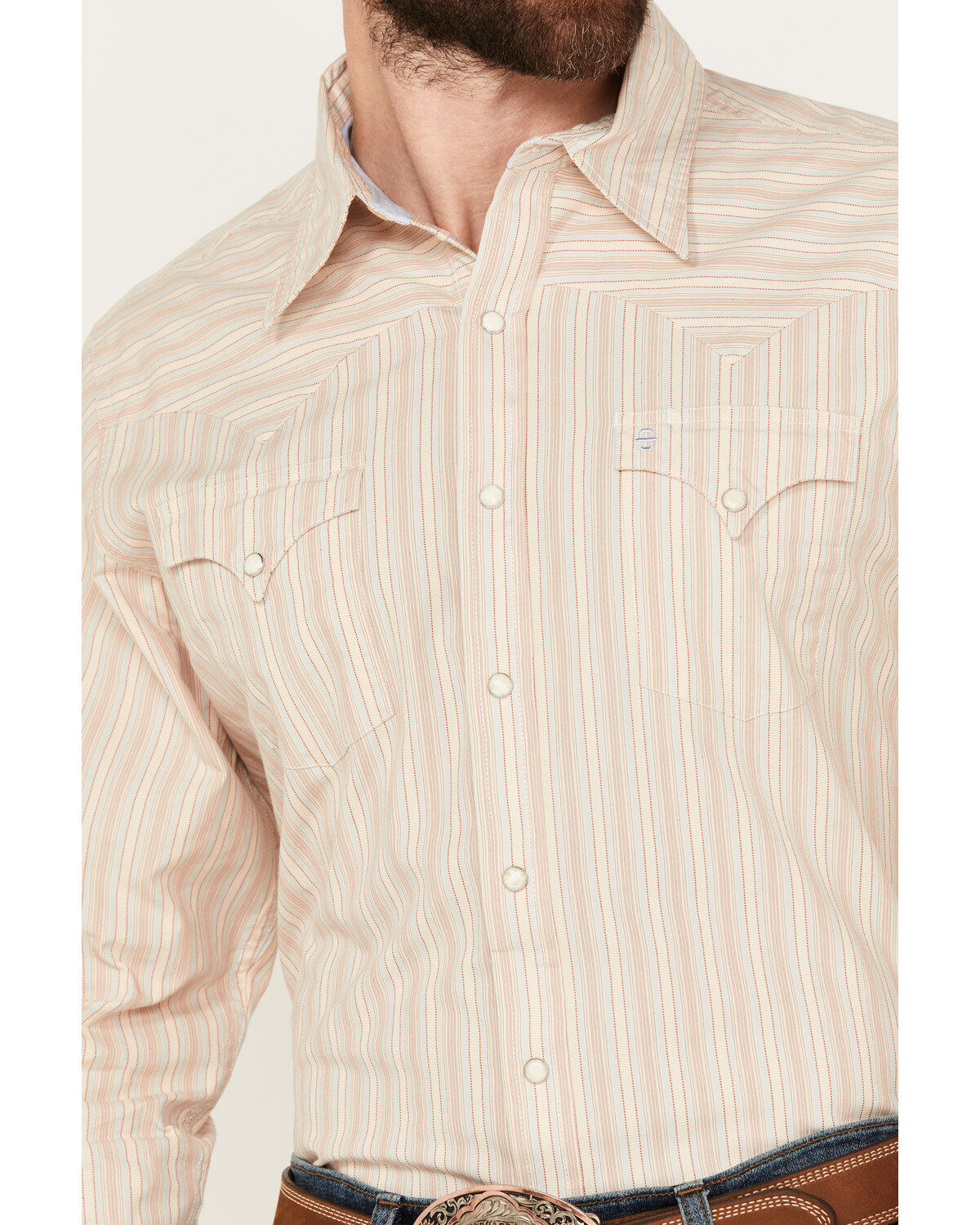Stetson Men's Striped Print Long Sleeve Snap Western Shirt