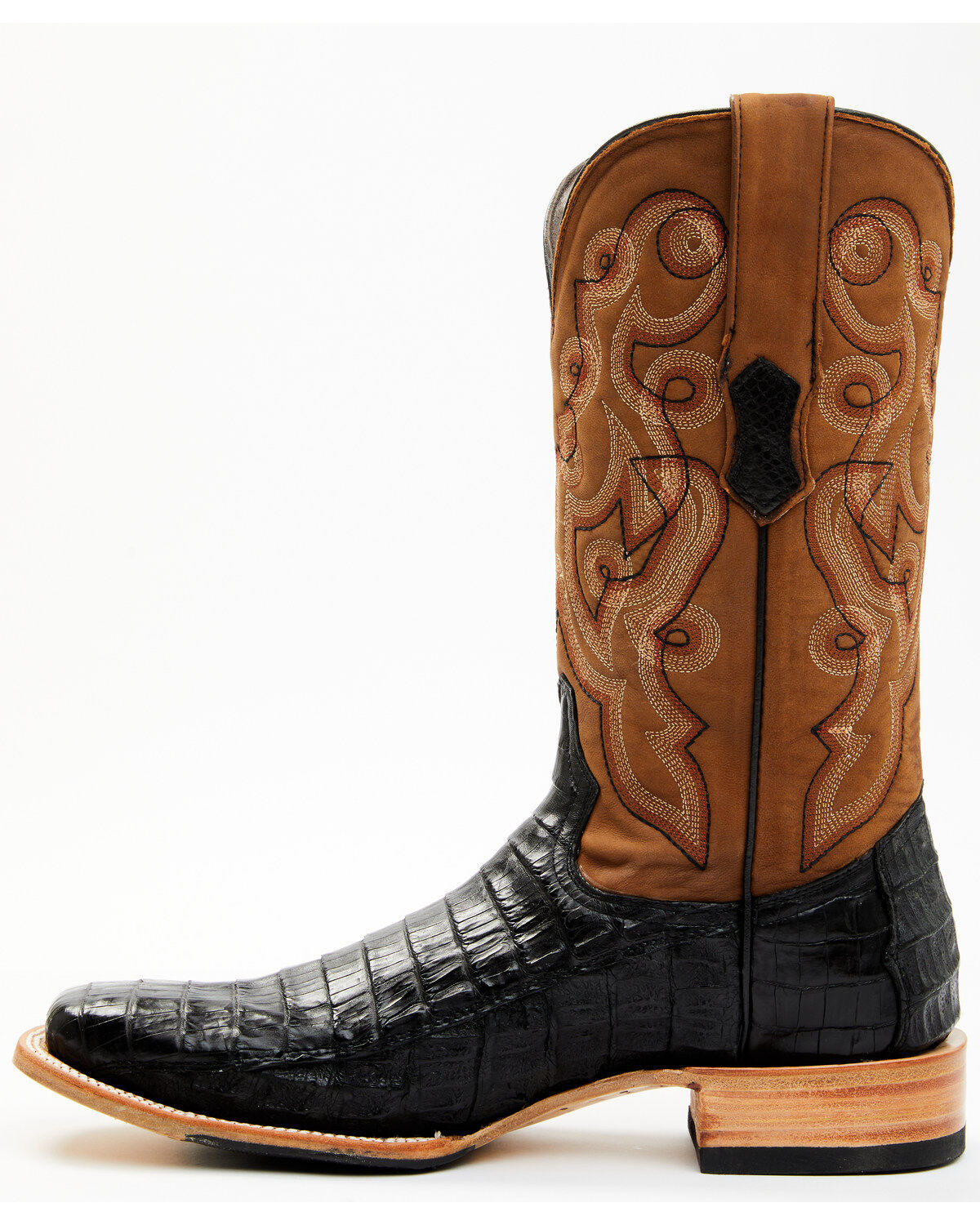 Tanner Mark Men's Exotic Caiman Belly Western Boots - Broad Square Toe