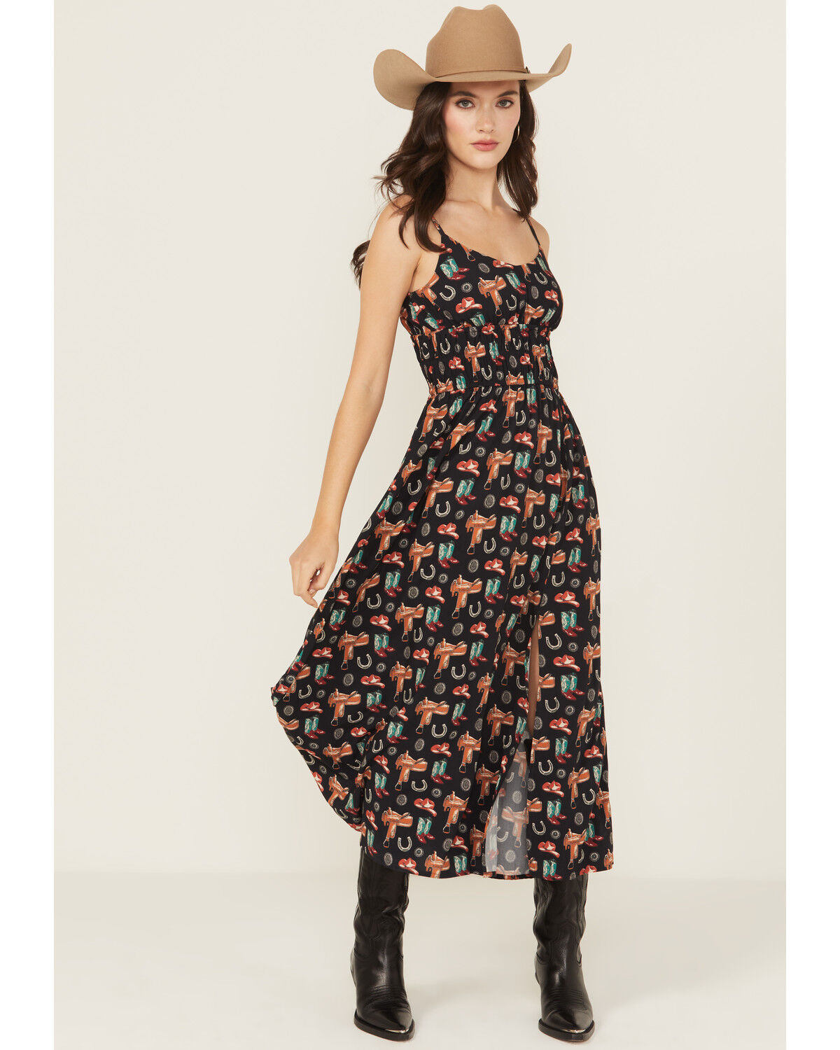 Rock & Roll Denim Women's Conversational Print Midi Dress