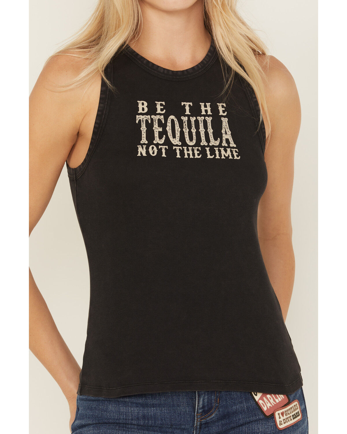 Idyllwind Women's Embellished Sleeveless Ribbed Graphic Tank Top