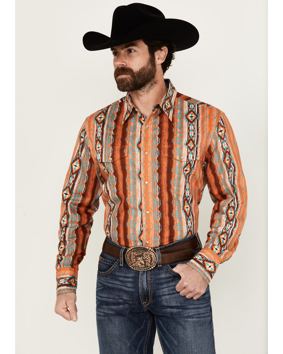 Wrangler Men's Checotah Long Sleeve Snap Western Shirt - Big