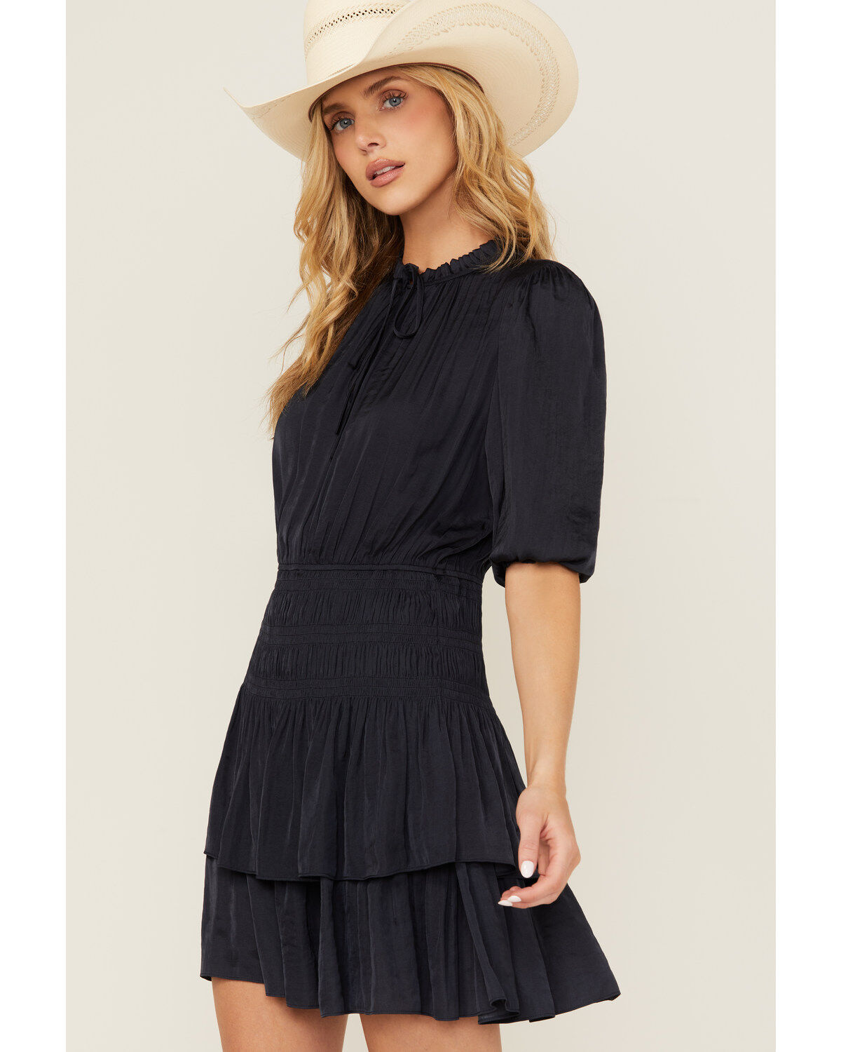 Revel Women's Solid Long Sleeve Mini Dress