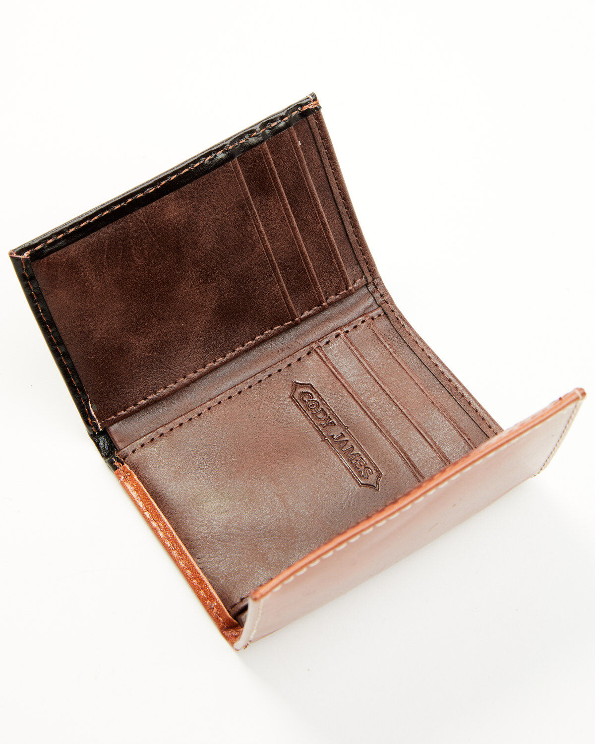 Cody James Men's Embossed Hairon Trifold Wallet