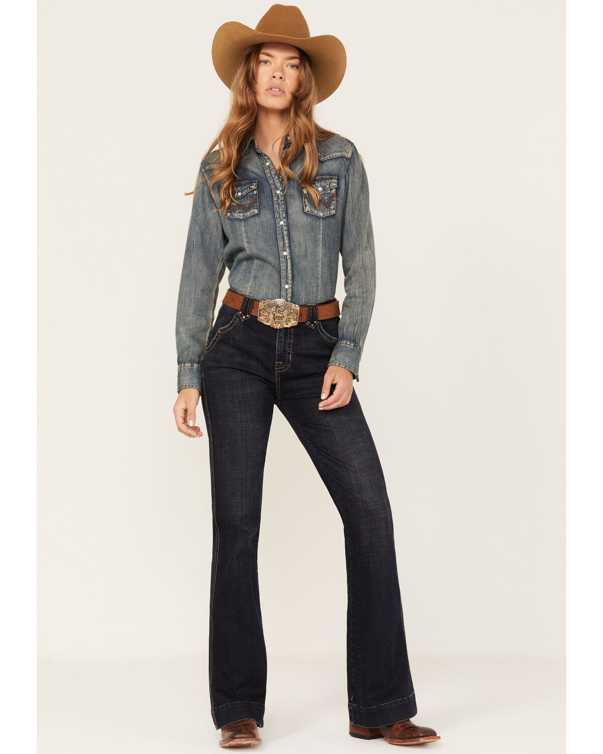 Rock & Roll Denim Women's Dark Wash High Rise Trouser Jeans