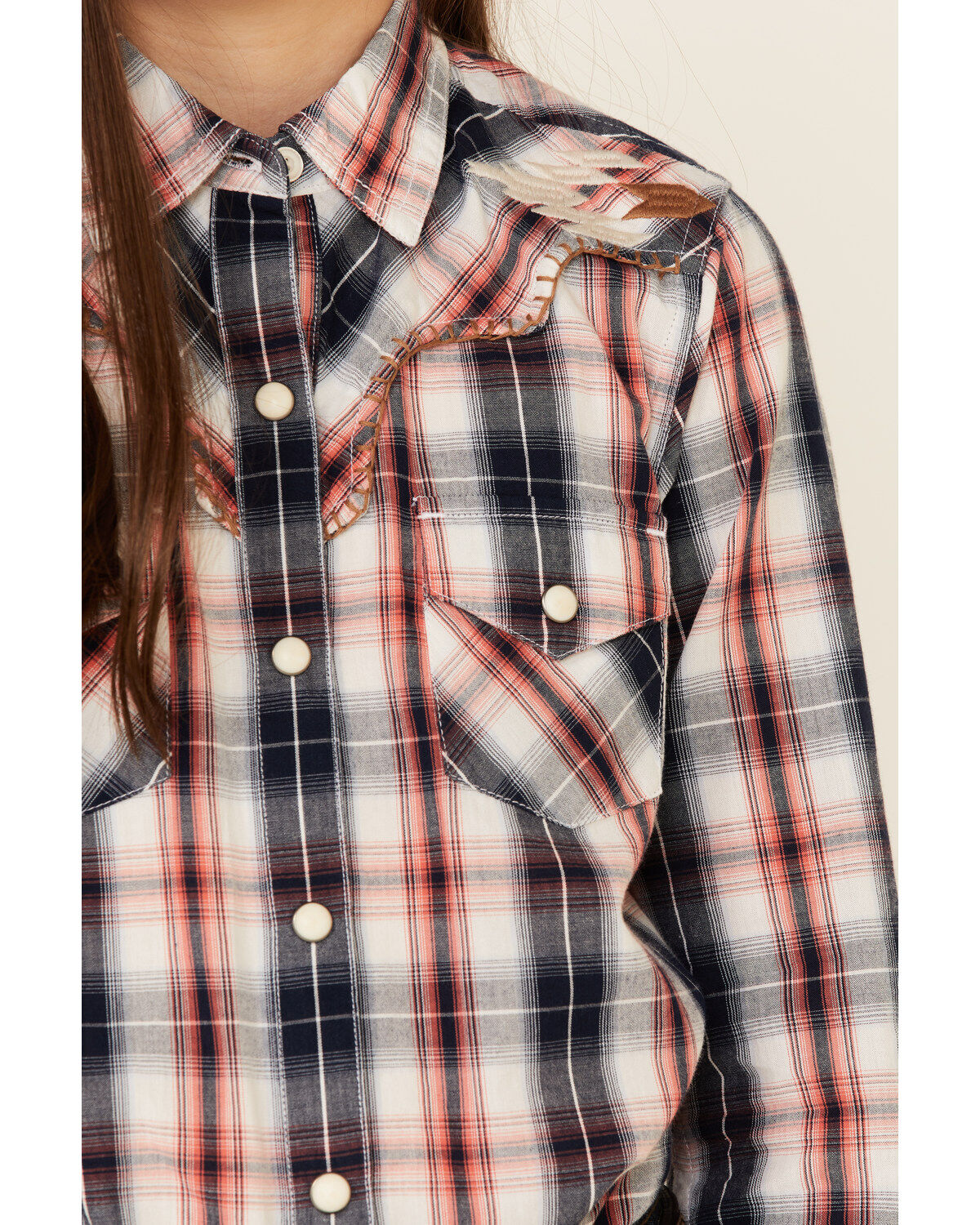 Ariat Girls' R.E.A.L Dynamic Plaid Print Southwestern Yoke Long Sleeve Western Shirt