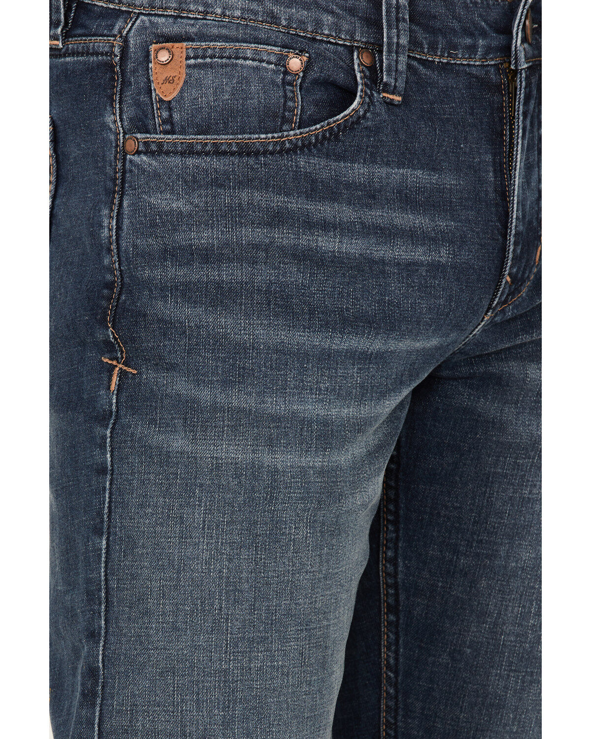 Moonshine Spirit Men's Corral Dust Medium Dark Wash Stretch Slim Straight Jeans