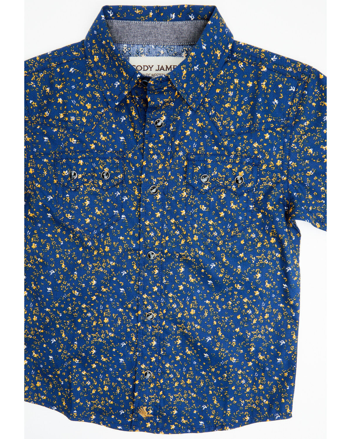 Cody James Toddler Boys' Meadowlark Floral Print Short Sleeve Snap Western Shirt