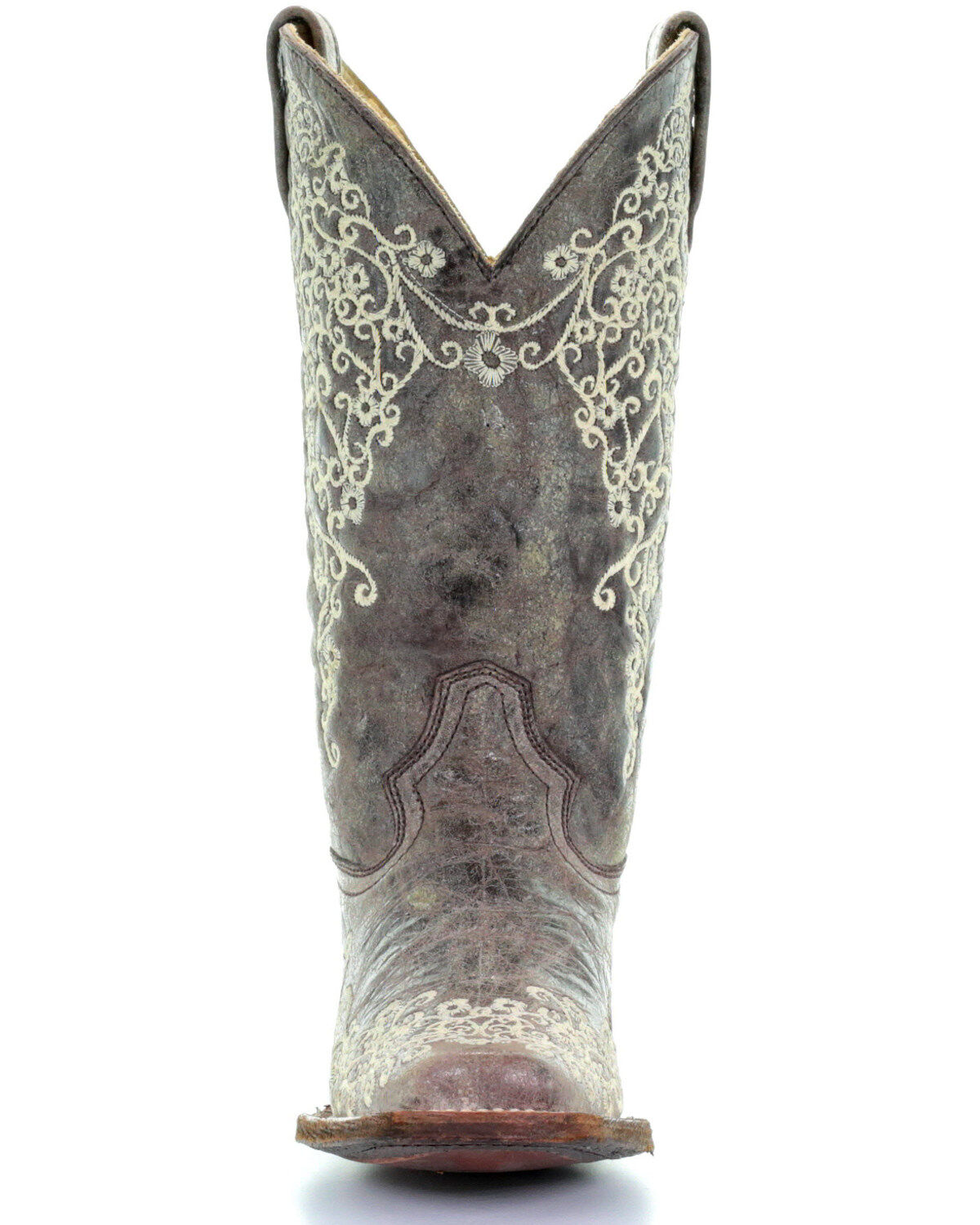 Corral Women's Brown Crater Embroidered Western Boots - Square Toe