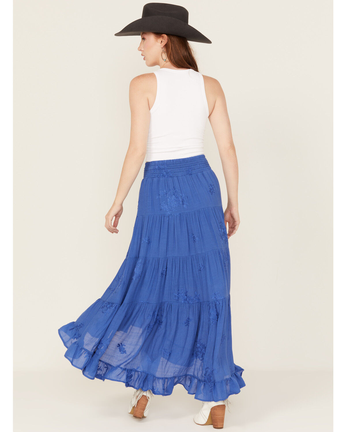 Wild Moss Women's Embroidered High-Low Skirt