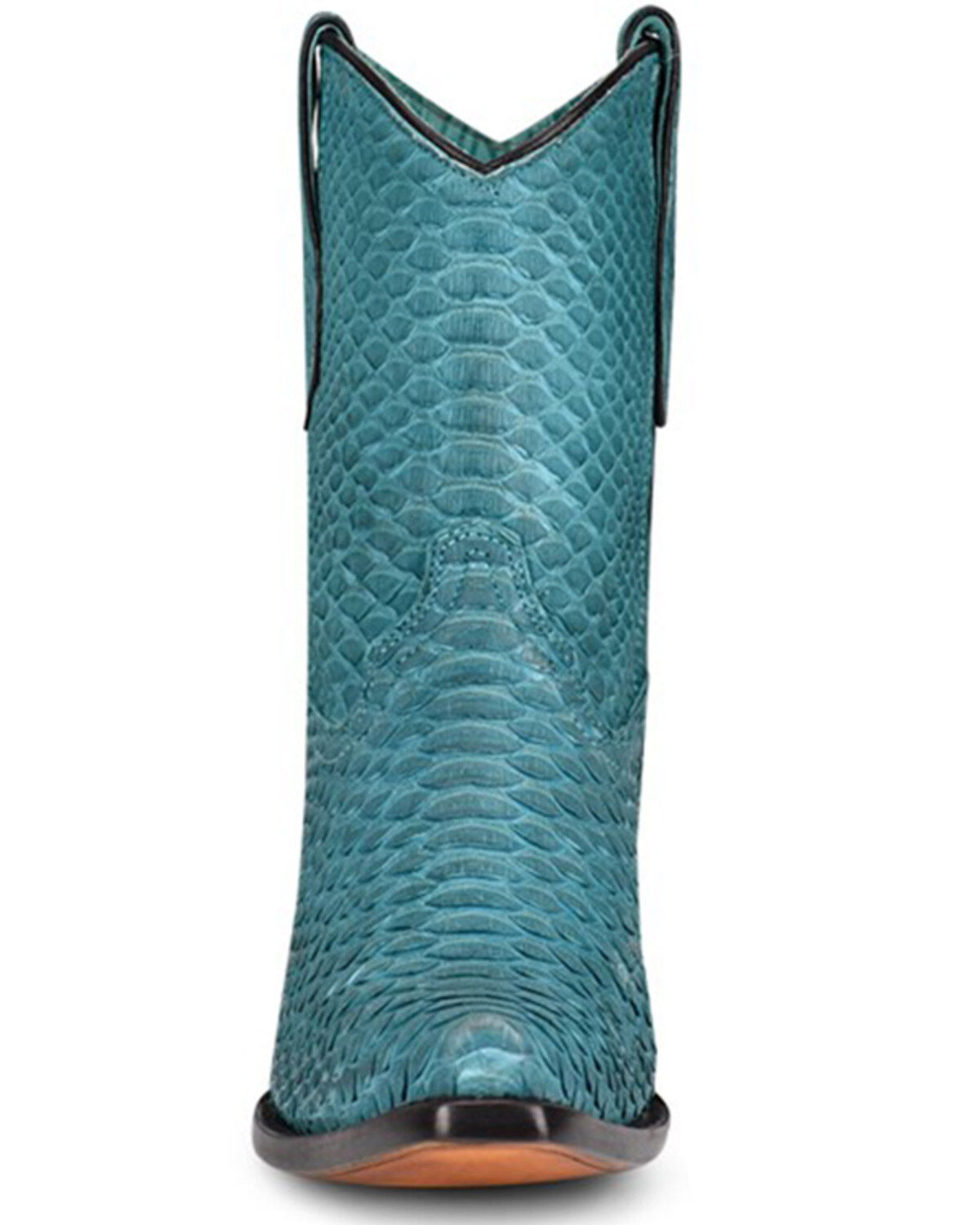 Corral Women's Turquoise Exotic Python Skin Western Boots - Snip Toe