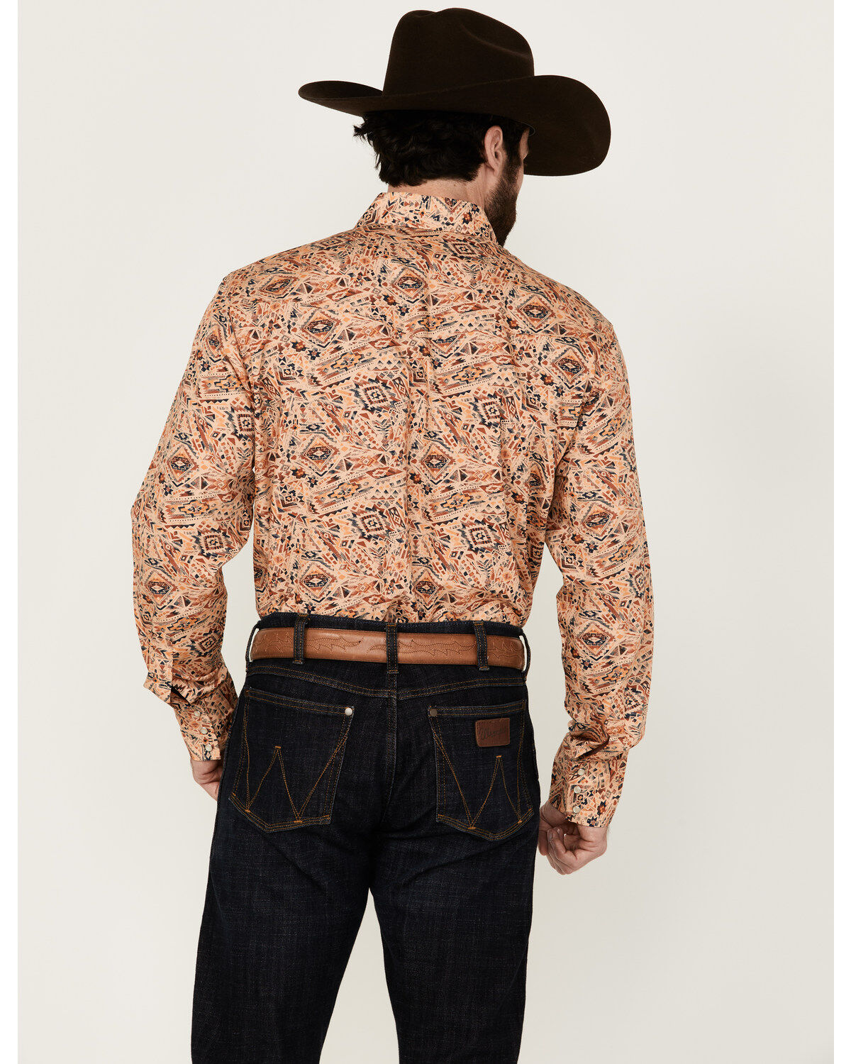 Wrangler Men's Checotah Print Long Sleeve Snap Western Shirt - Tall