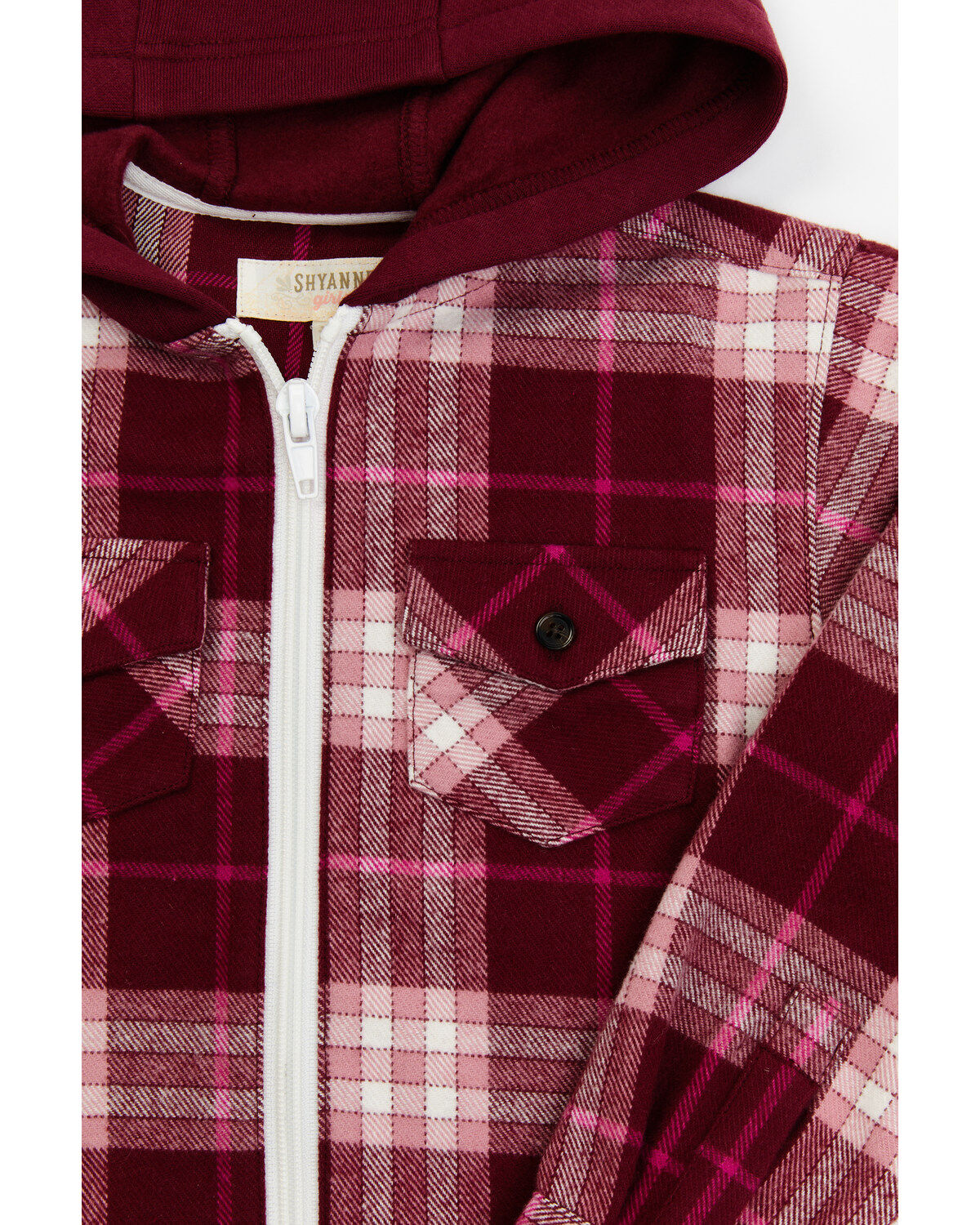 Shyanne Toddler Girls' Port Plaid Print Long Sleeve Zip Flannel Shacket