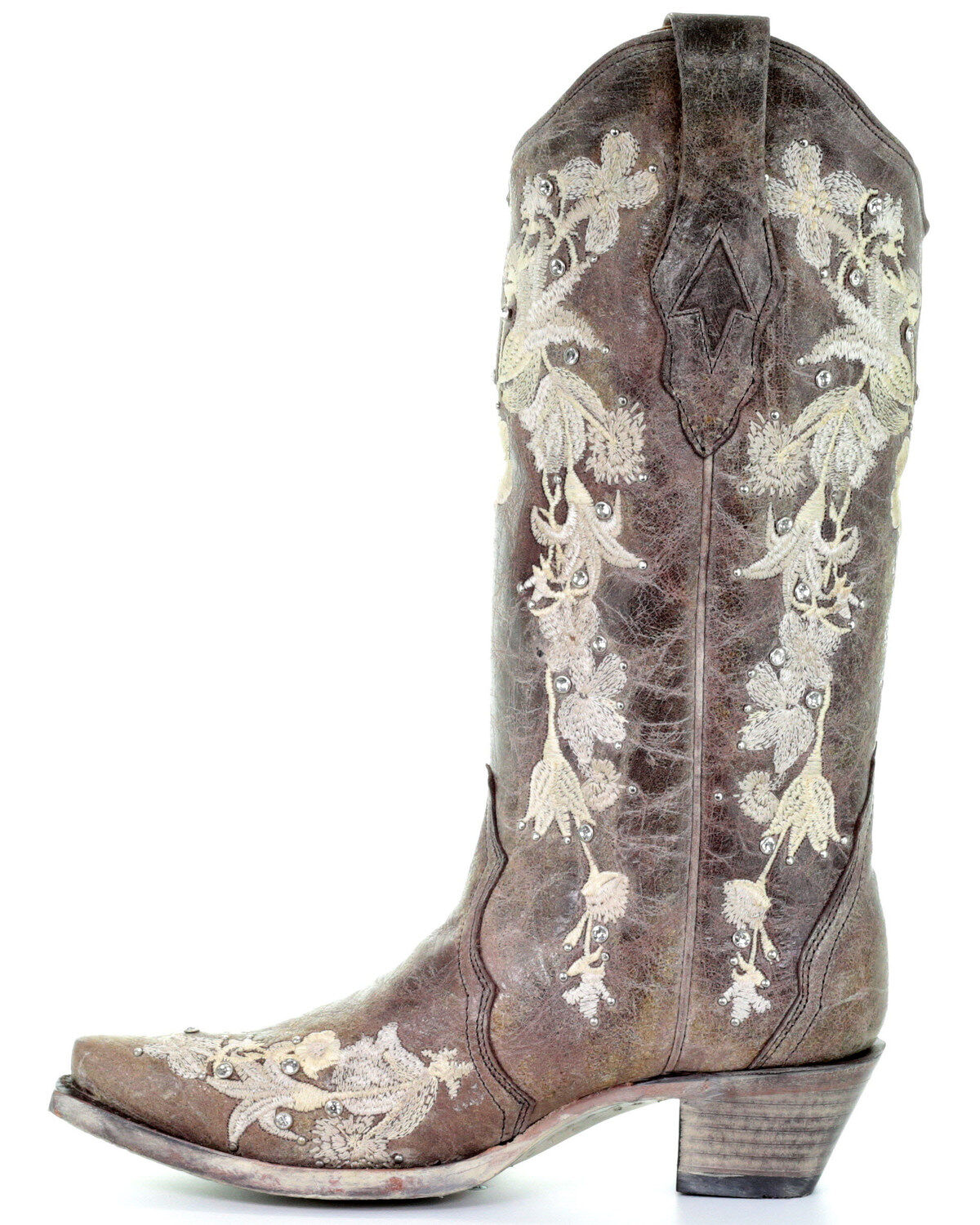 Corral Women's Flower Embroidery Western Boots - Snip Toe