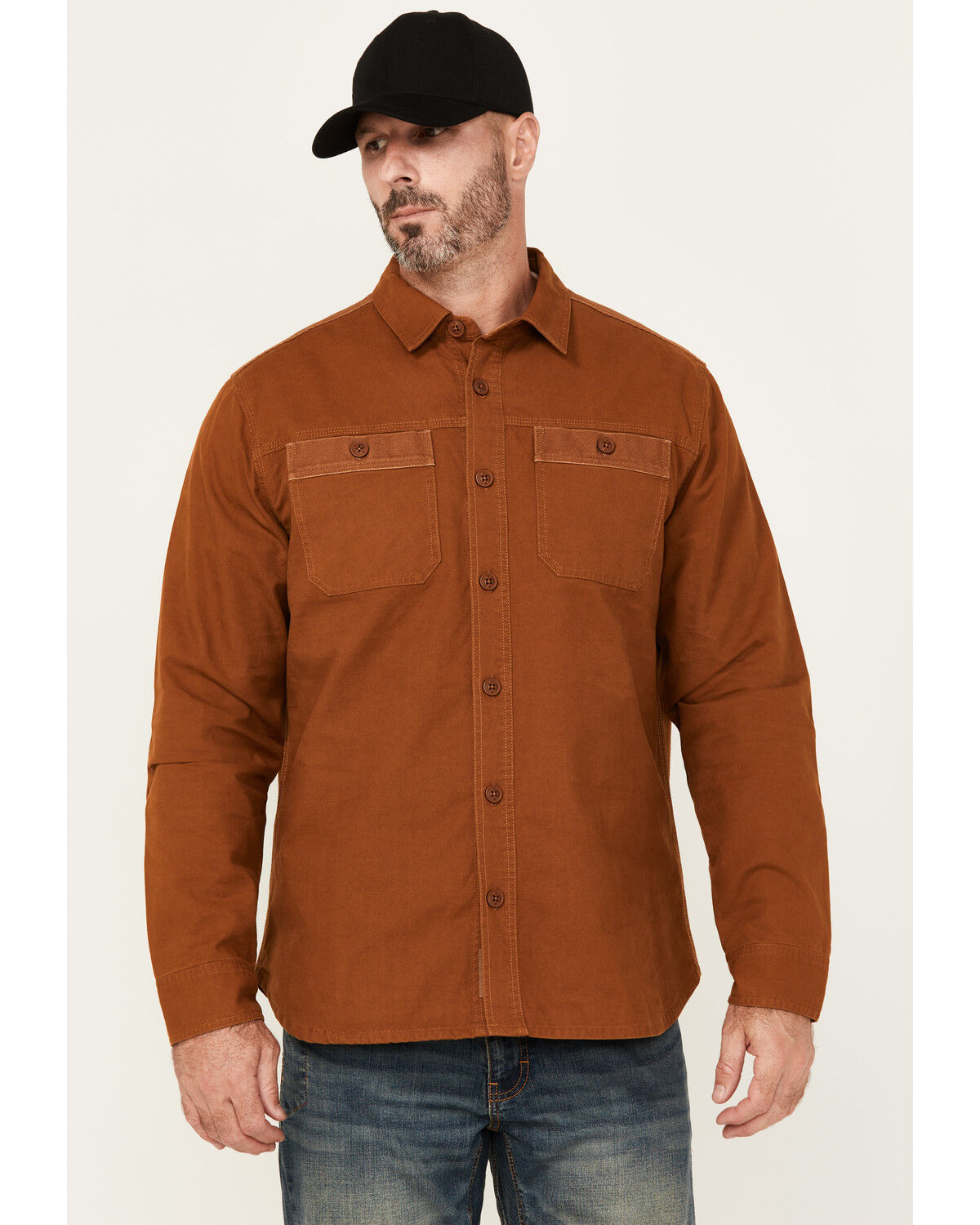 Lucky Brand Workwear Men's Solid Slub Canvas Long Sleeve Button-Down Work Shirt