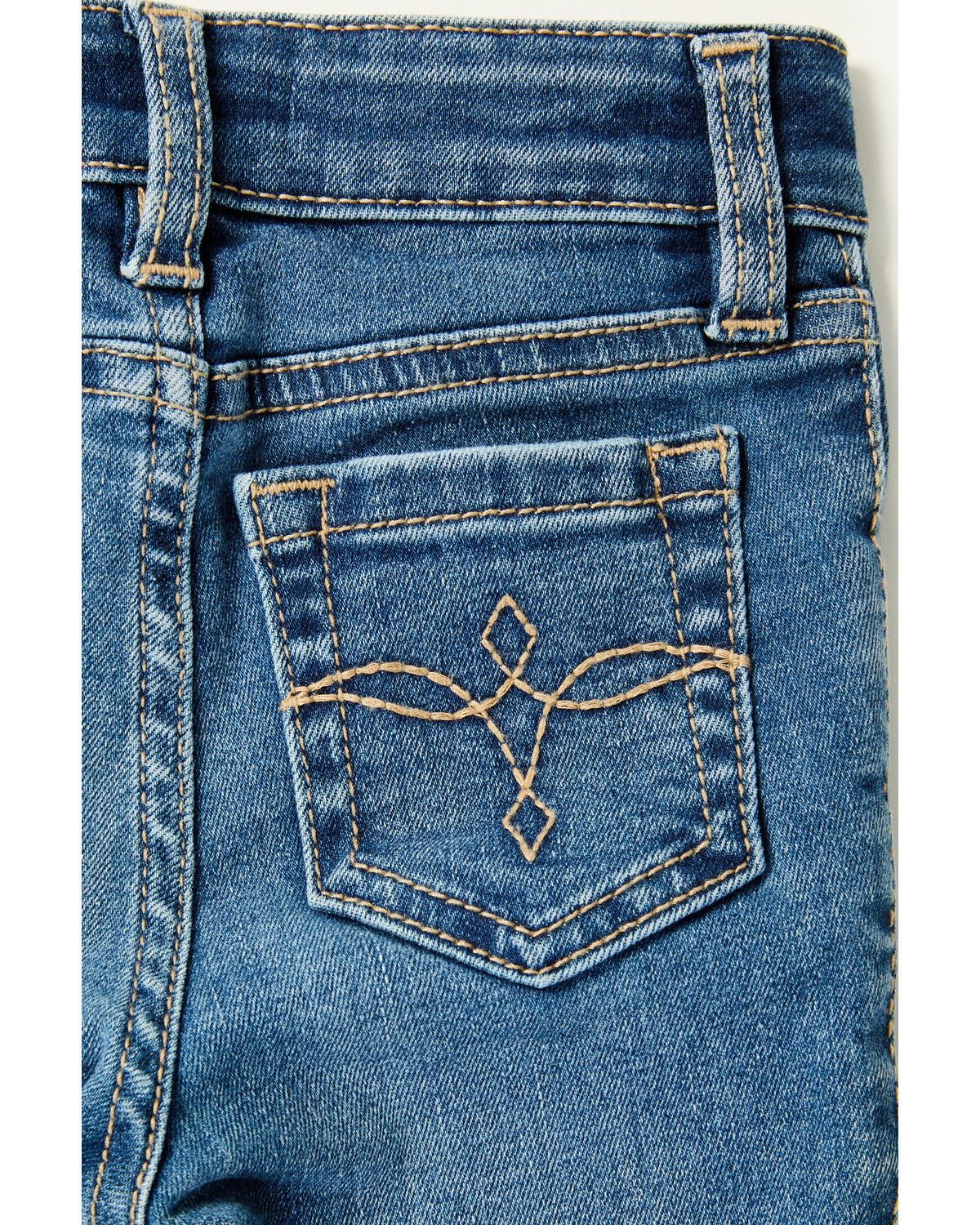 Shyanne Little Toddler Girls' Cimarron Twisted Side Seam Flare Stretch Denim Jeans