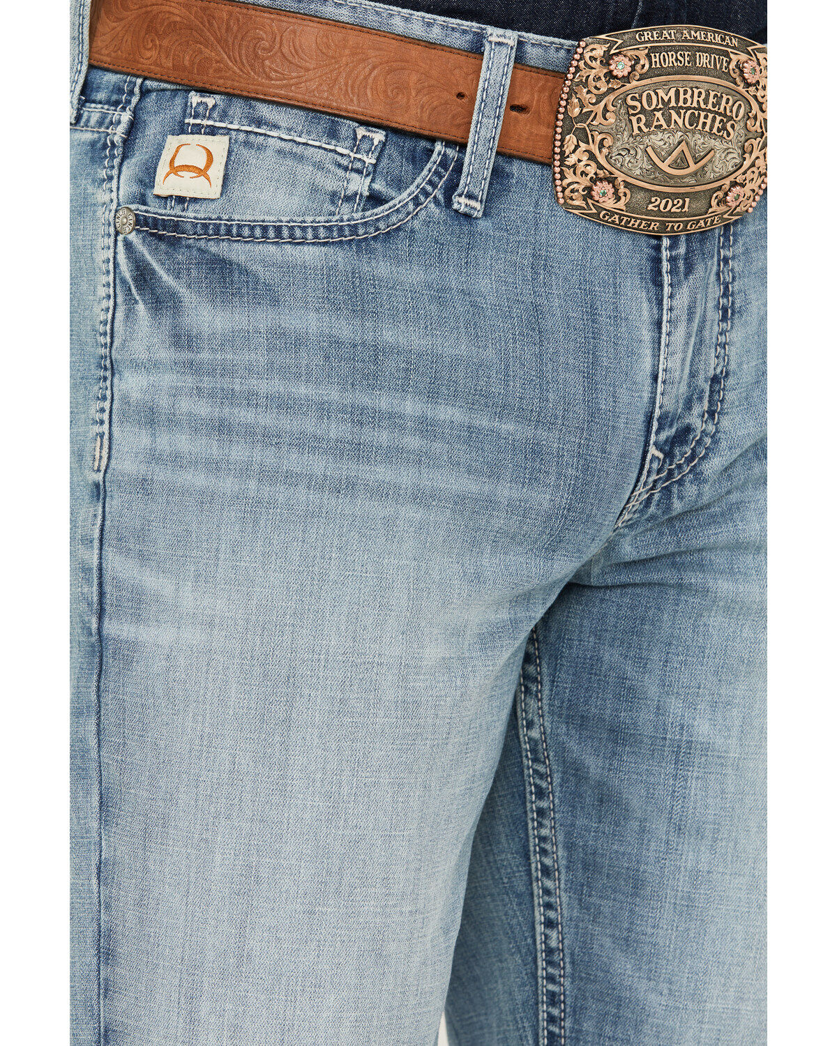 Cinch Men's Light Wash Slim Straight Performance Stretch Denim