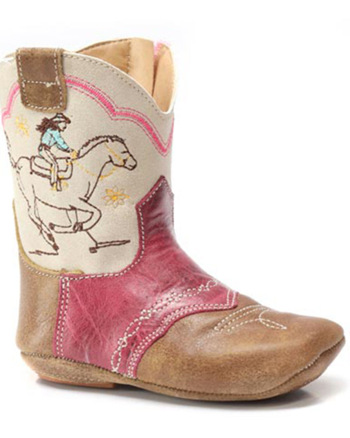 Roper Infant Girls' Cowbabies Runner Embroidered Western Boots - Square Toe