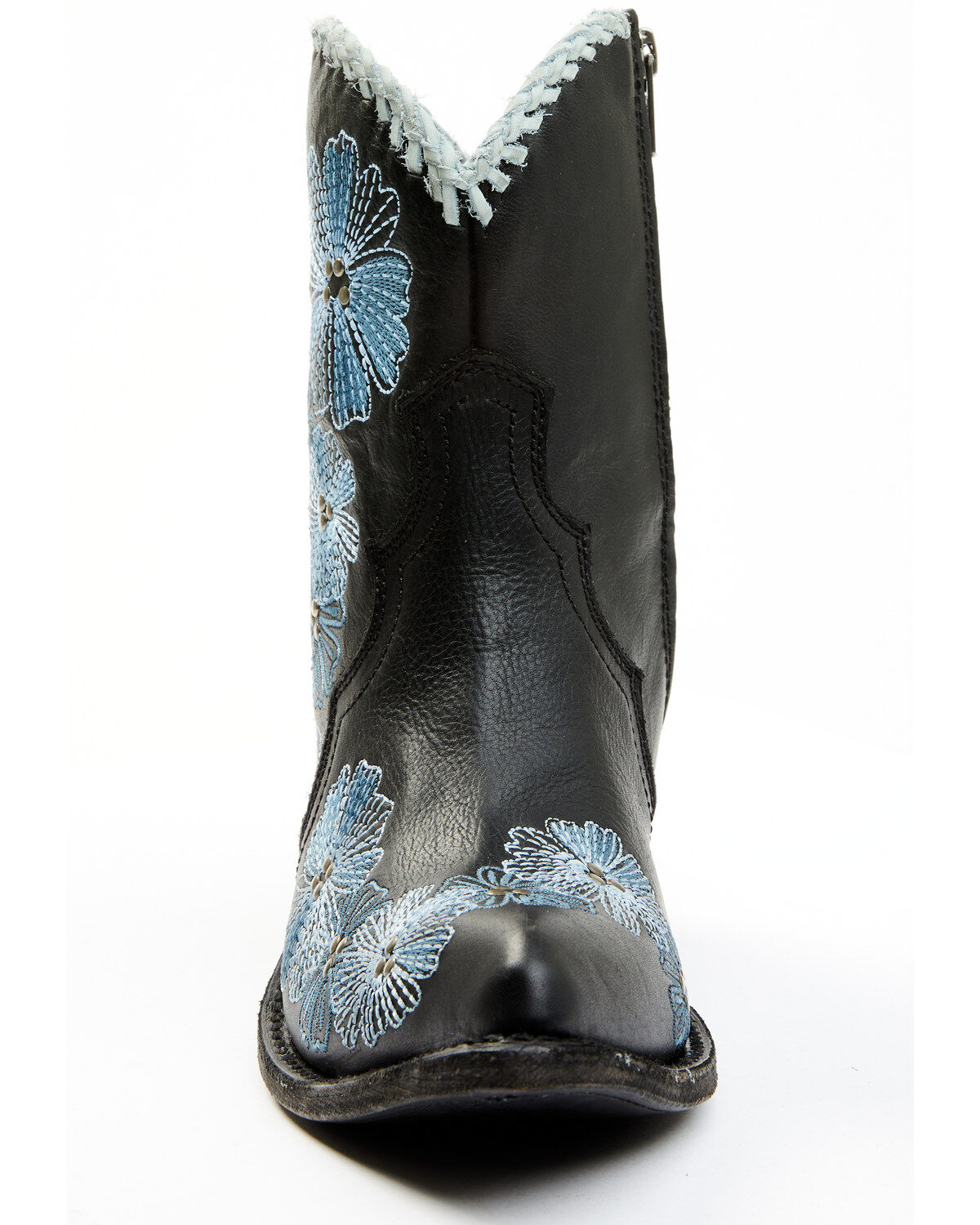 Carborca Silver by Liberty Black Women's Loren Tonal Floral Embroidered Western Fashion Booties - Snip Toe