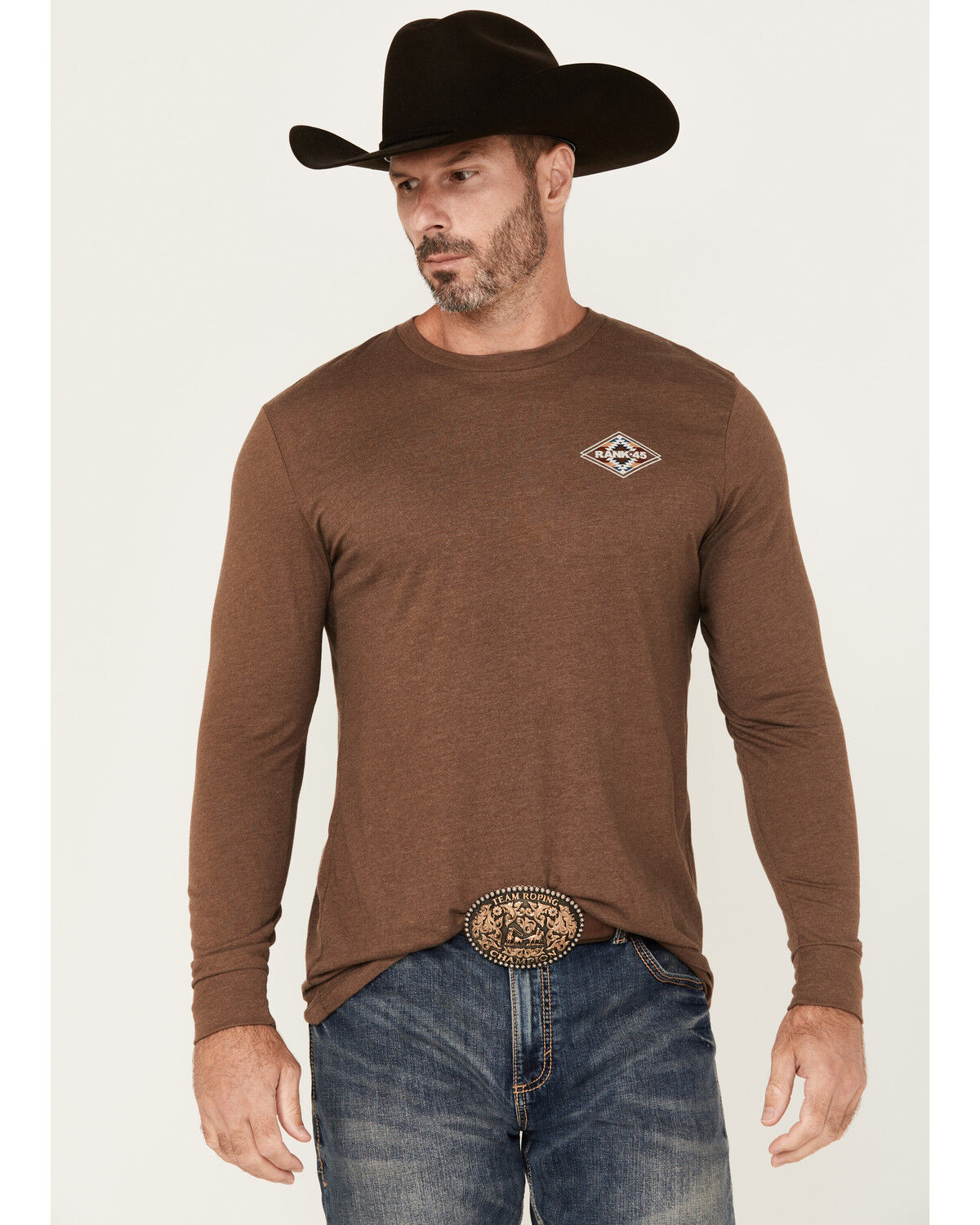 RANK 45® Men's Dusty Arena Southwestern Logo Long Sleeve Graphic T-Shirt