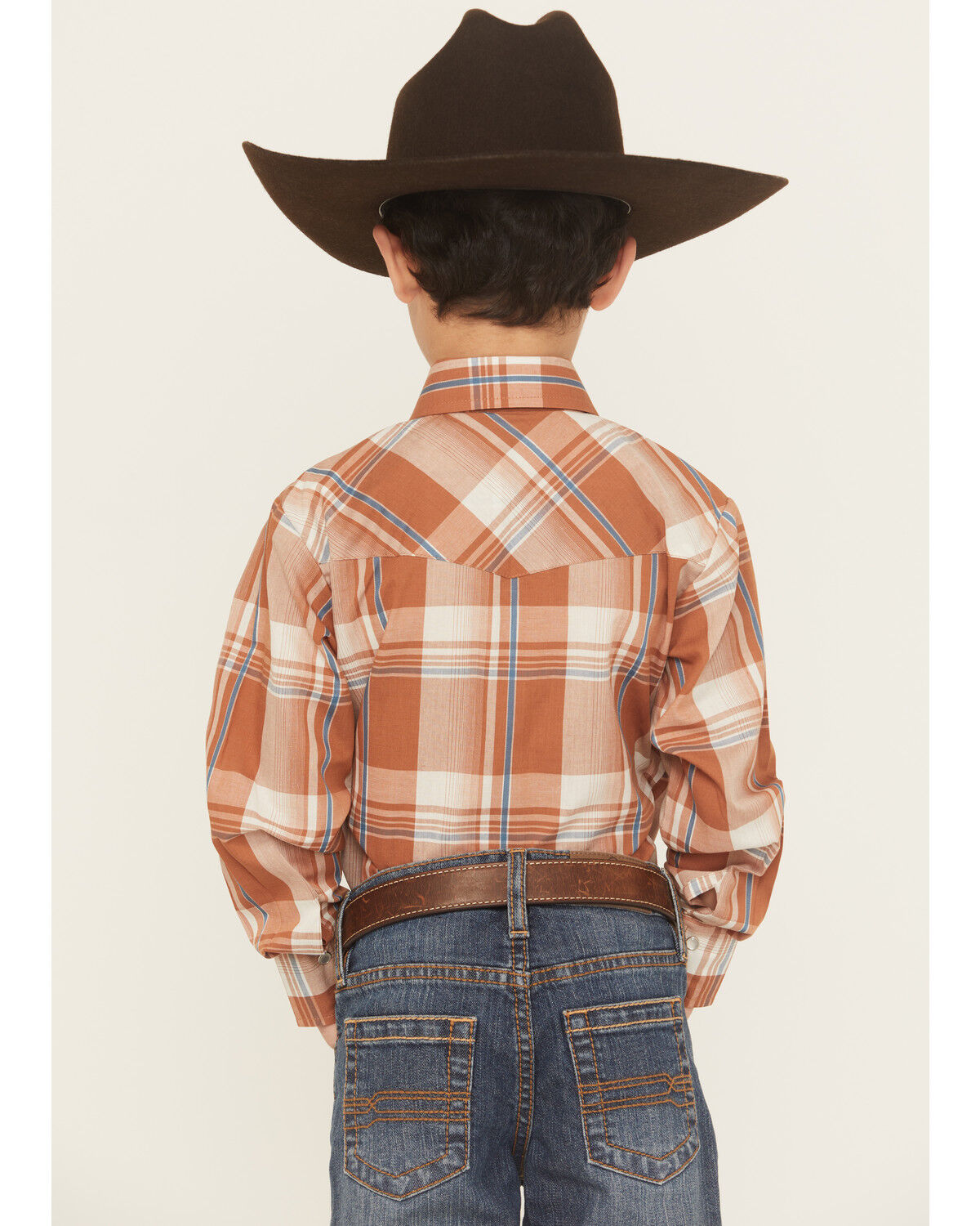 Ely Walker Boys' Plaid Print Long Sleeve Snap Western Shirt