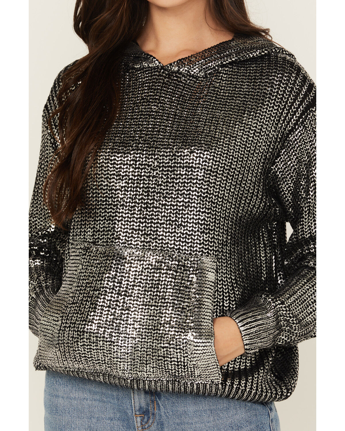 Revel Women's Metallic Sparkle Hoodie