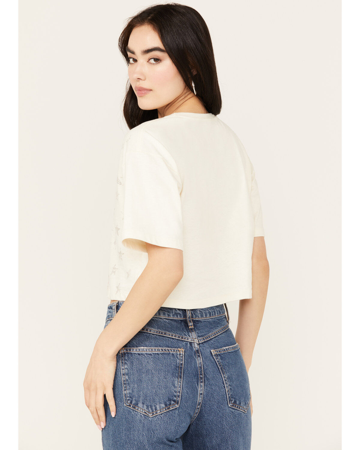 Shyanne Women's Americana Eagle Star Cropped Short Sleeve Graphic Tee