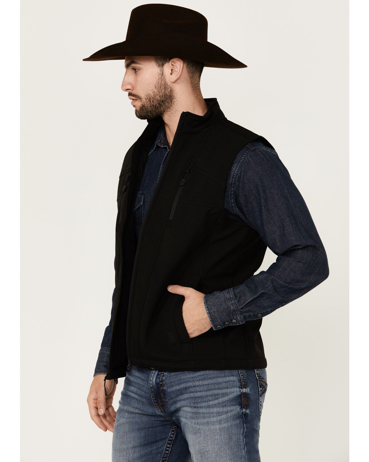 RANK 45® Men's Ralington Embroidered Softshell Vest