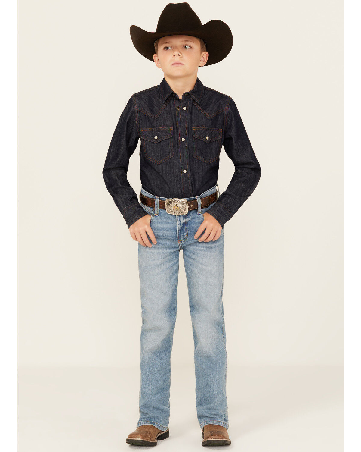 Wrangler Retro Boys' Woodmere Light Wash Slim Bootcut Stretch Denim Jeans