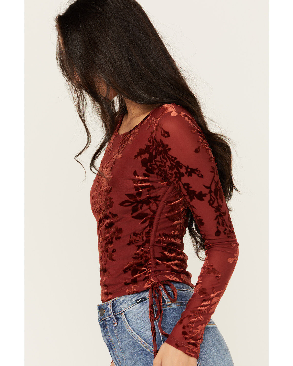 Shyanne Women's Side Tie Long Sleeve Top
