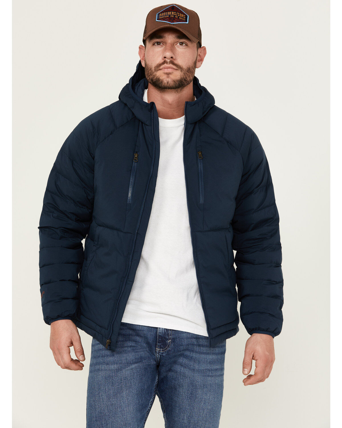 Brothers and Sons Men's Down Hooded Jacket