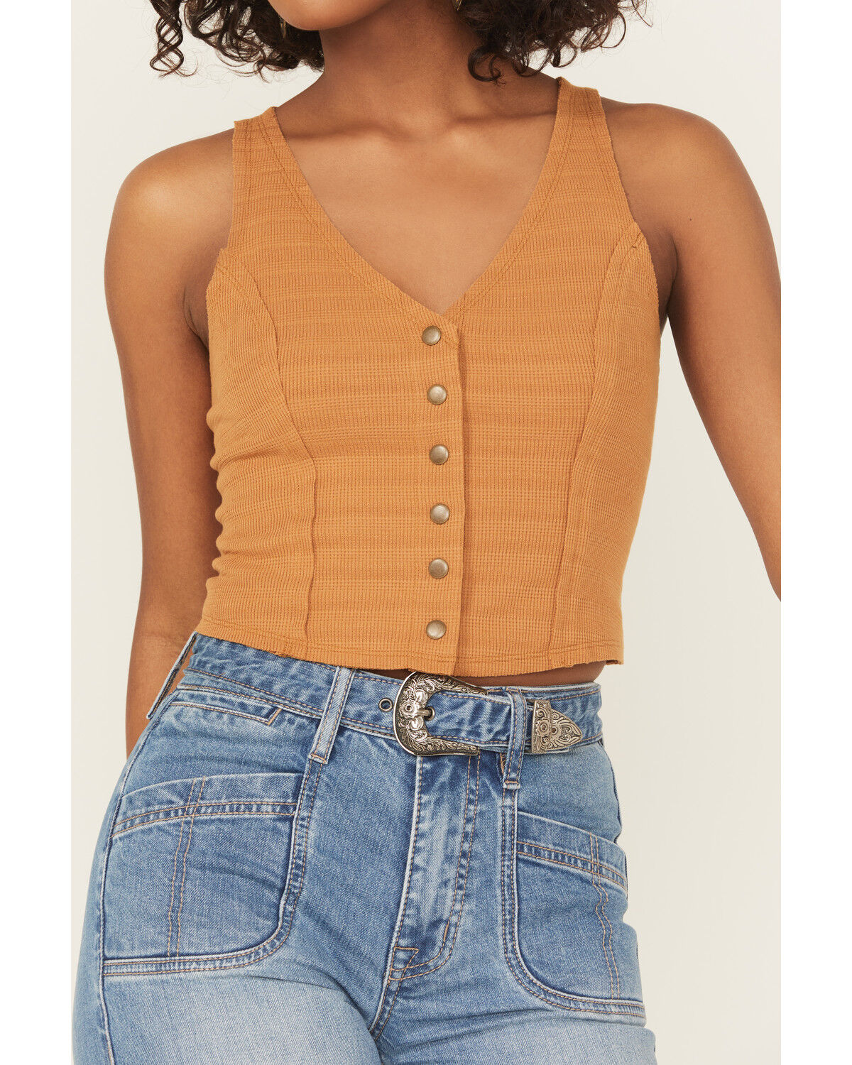 Cleo + Wolf Women's Ribbed Button-Up Vest