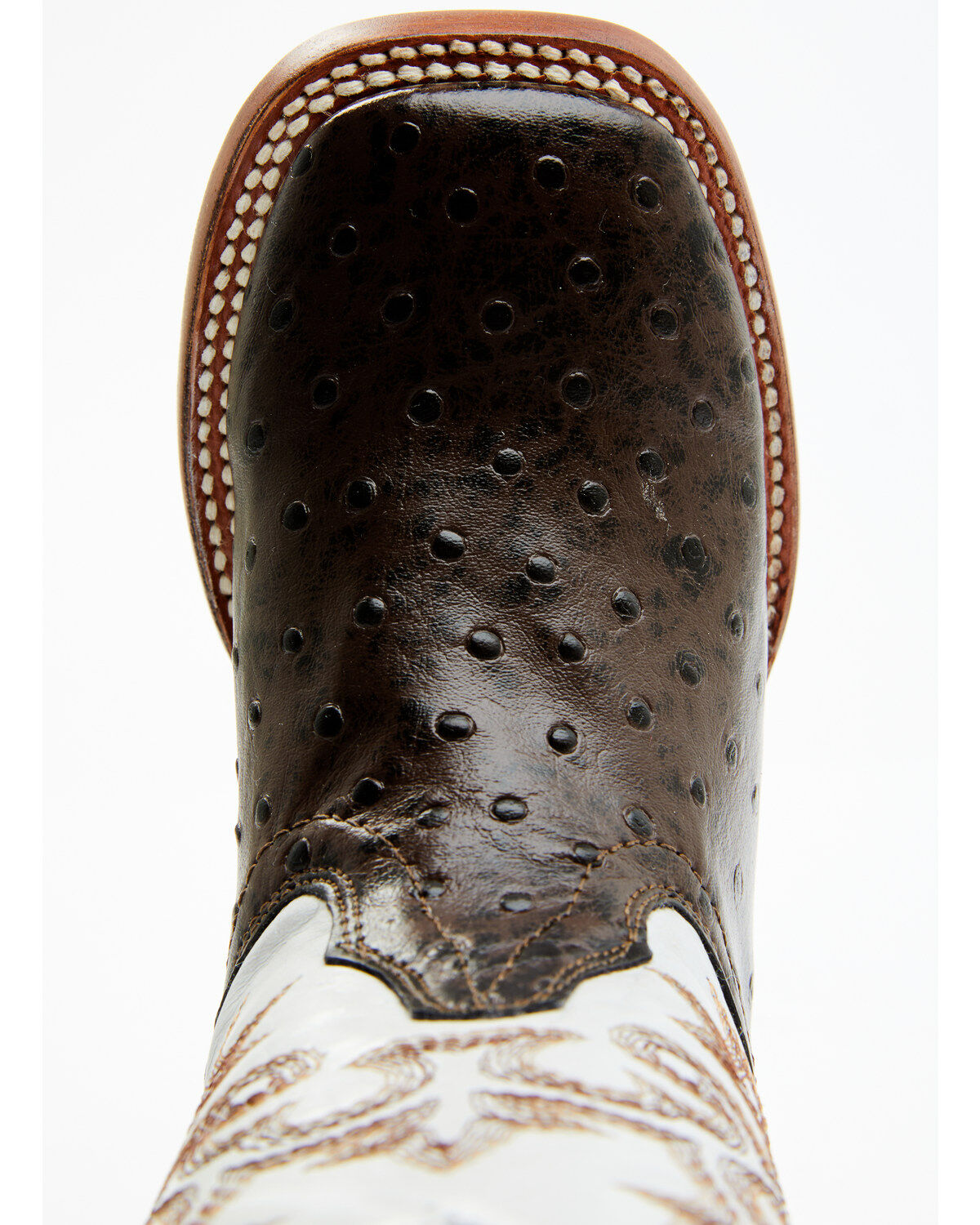 Tanner Mark Boys' Ostrich Print Western Boots - Broad Square Toe