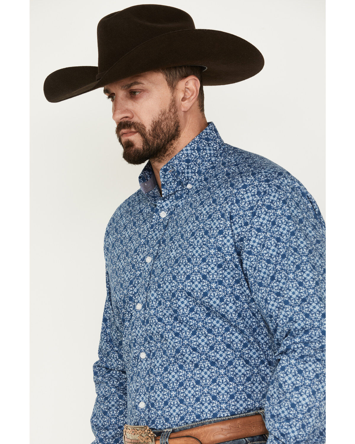 Stetson Men's Floral Long Sleeve Button Down Shirt