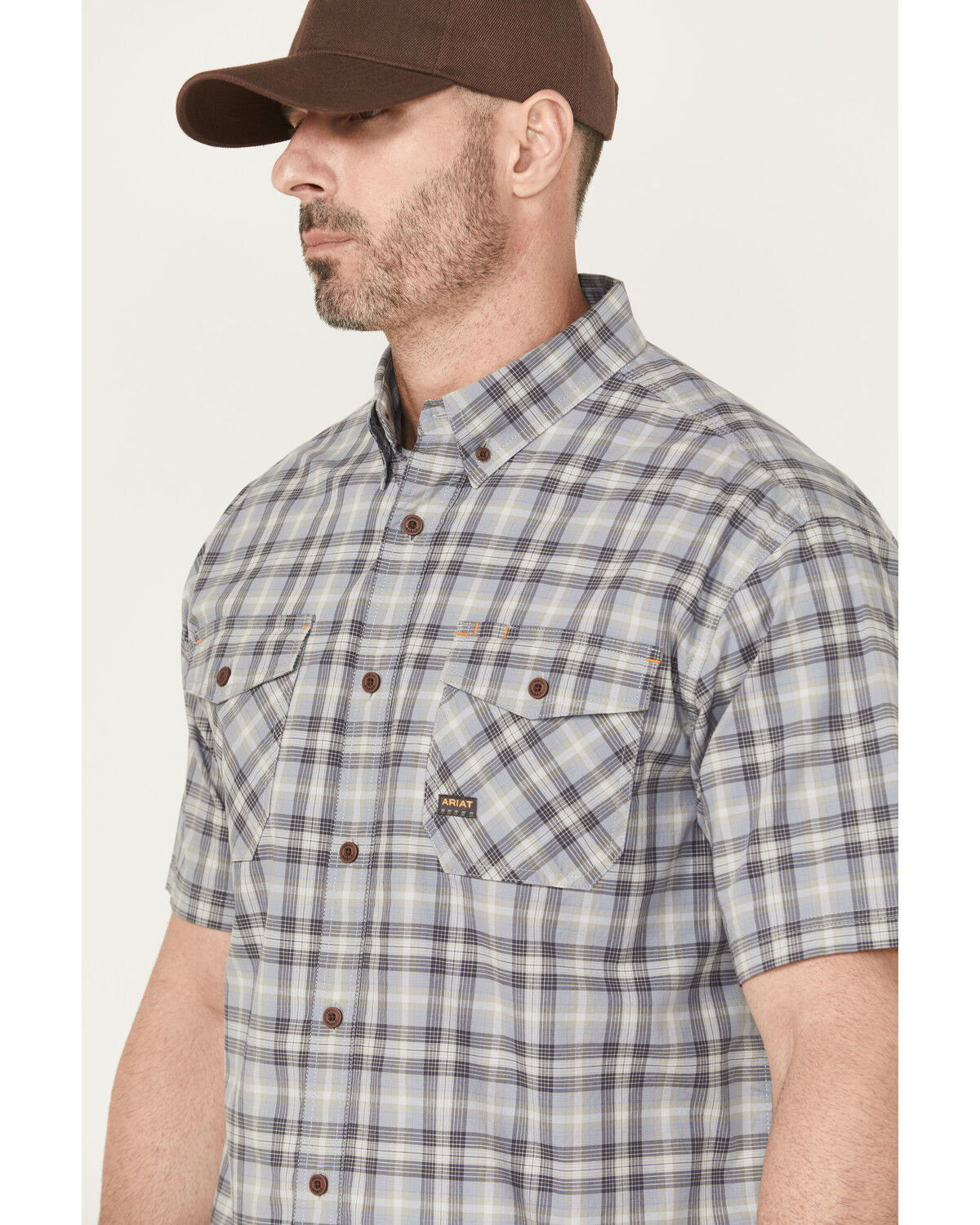 Ariat Men's Rebar Made Tough Short Sleeve Button-Down Stretch Work Shirt