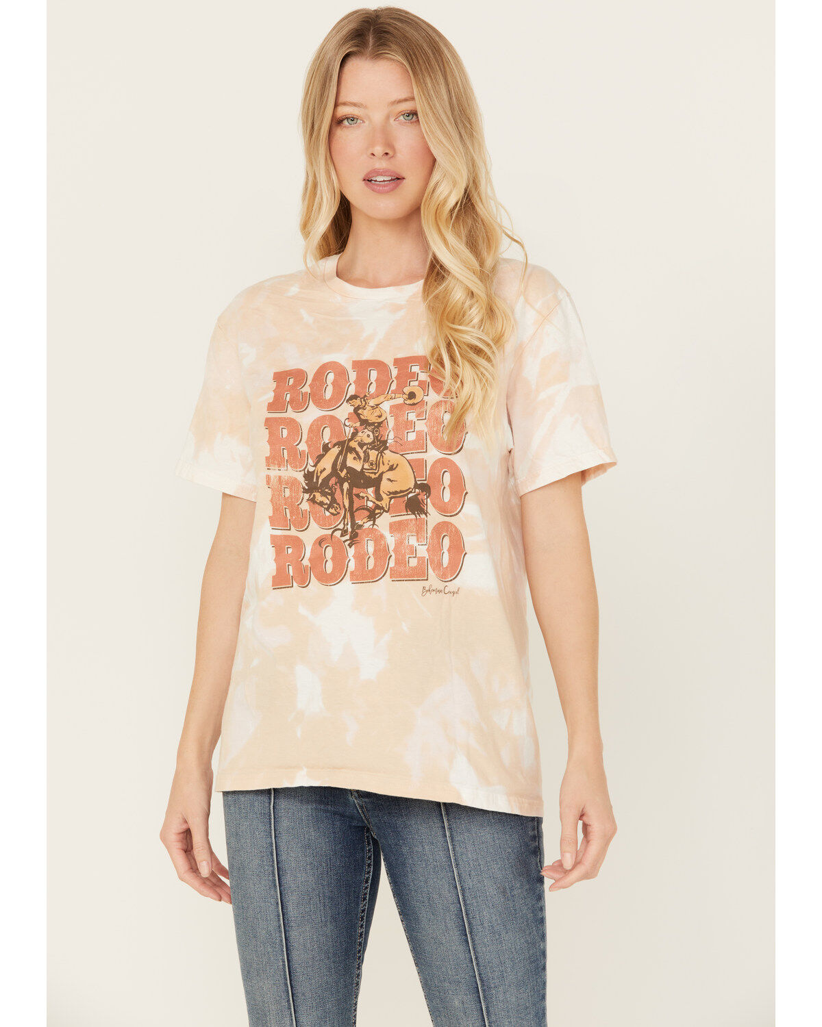 Bohemian Cowgirl Women's Rodeo Rodeo Rodeo Bleached Short Sleeve Graphic Tee