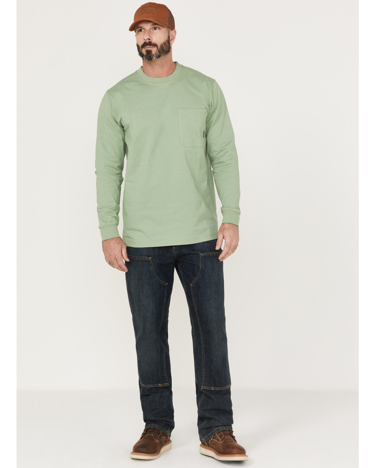 Hawx Men's Solid Loden Forge Long Sleeve Work Pocket T-Shirt - Tall