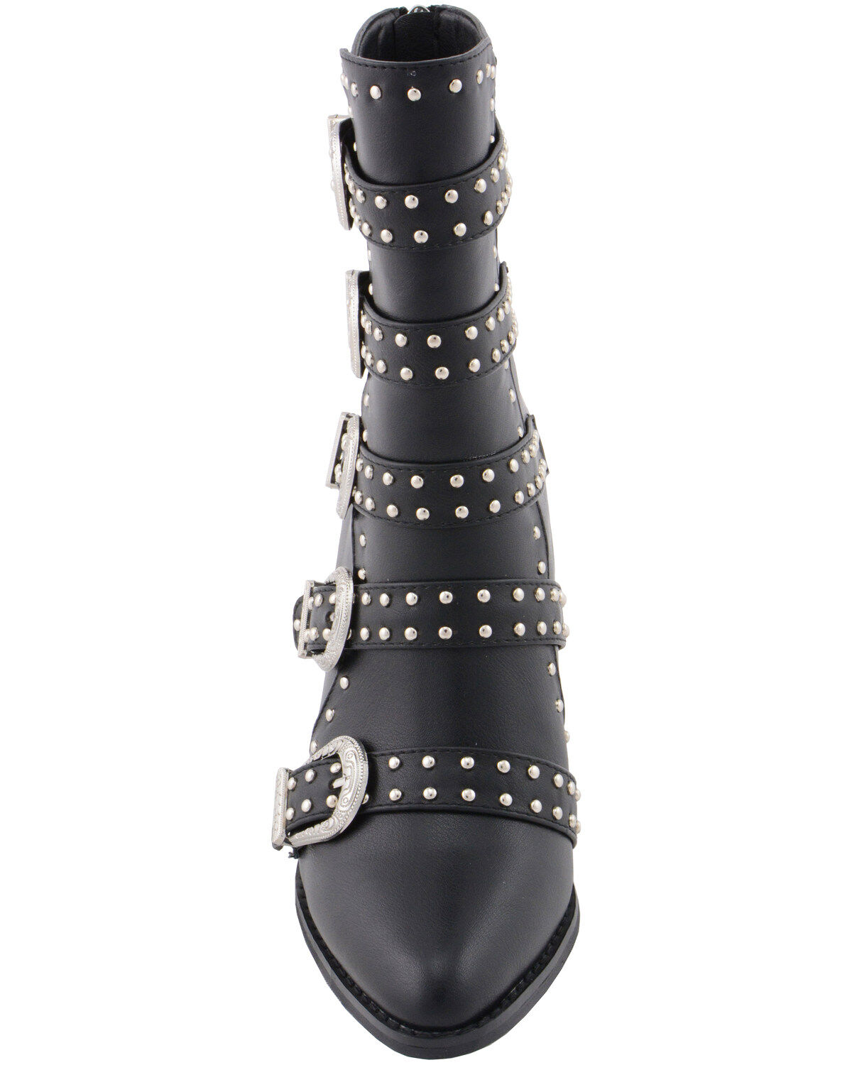 Milwaukee Leather Women's Studded Buckle Up Boots - Round Toe