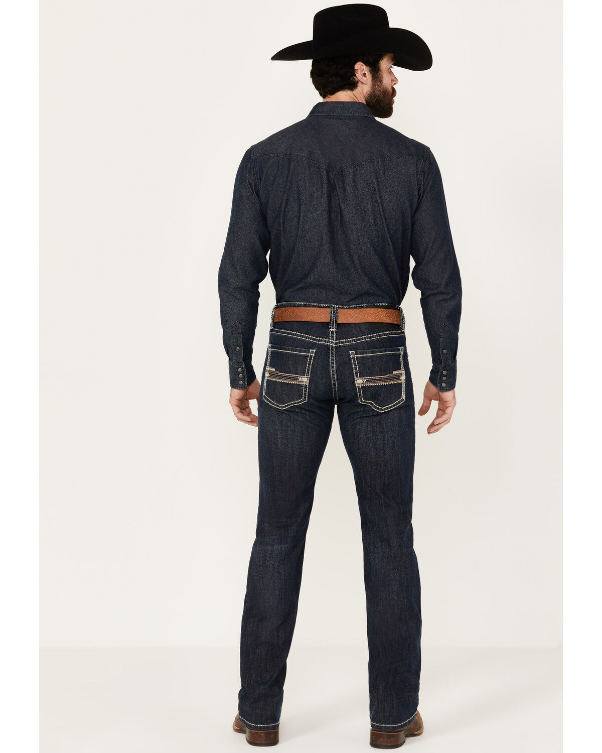 Rock & Roll Denim Men's Revolver Dark Vintage Wash Slim Straight Reflex Denim Jeans